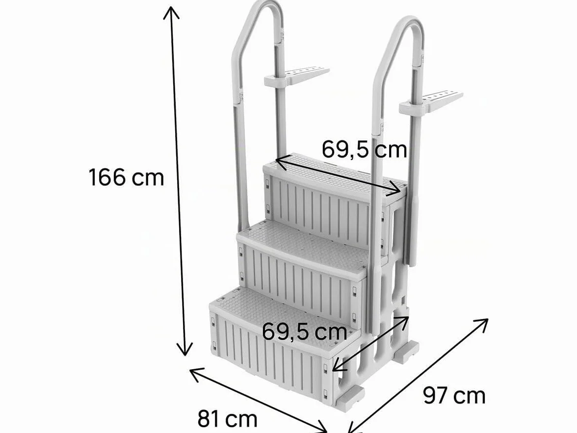 Escalera Individual para Piscina Nathan 3 escalones plástico