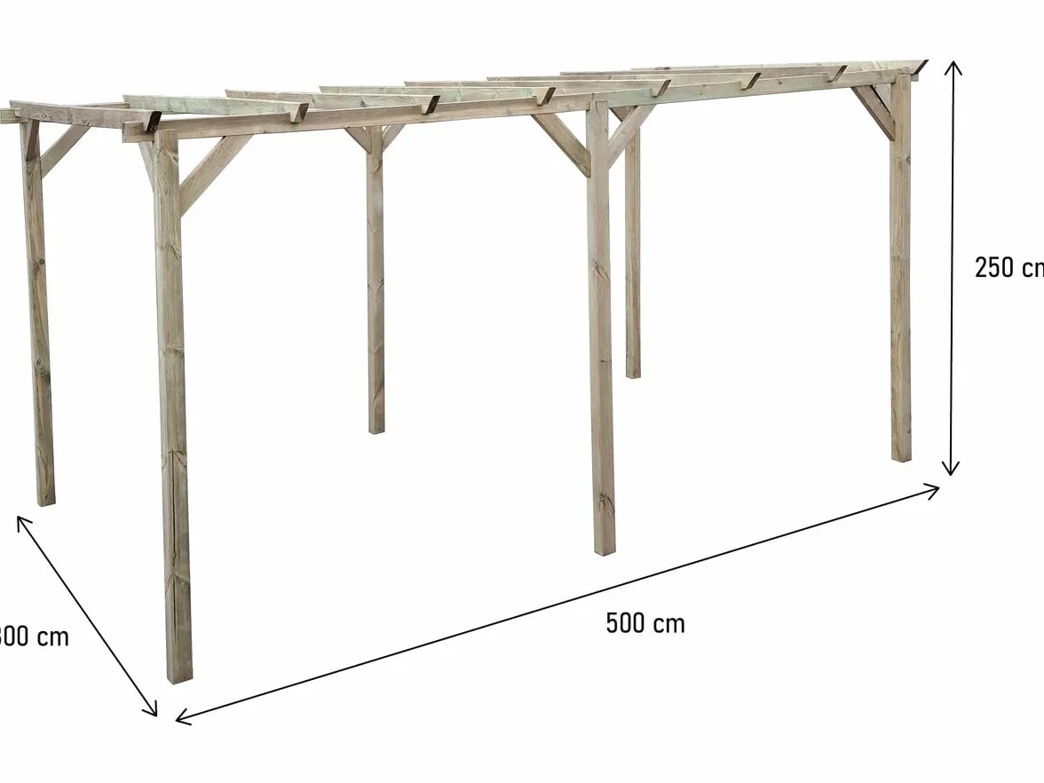 Habitat et Jardin Carport de Madera Solar II 3 x 5 x 2,4