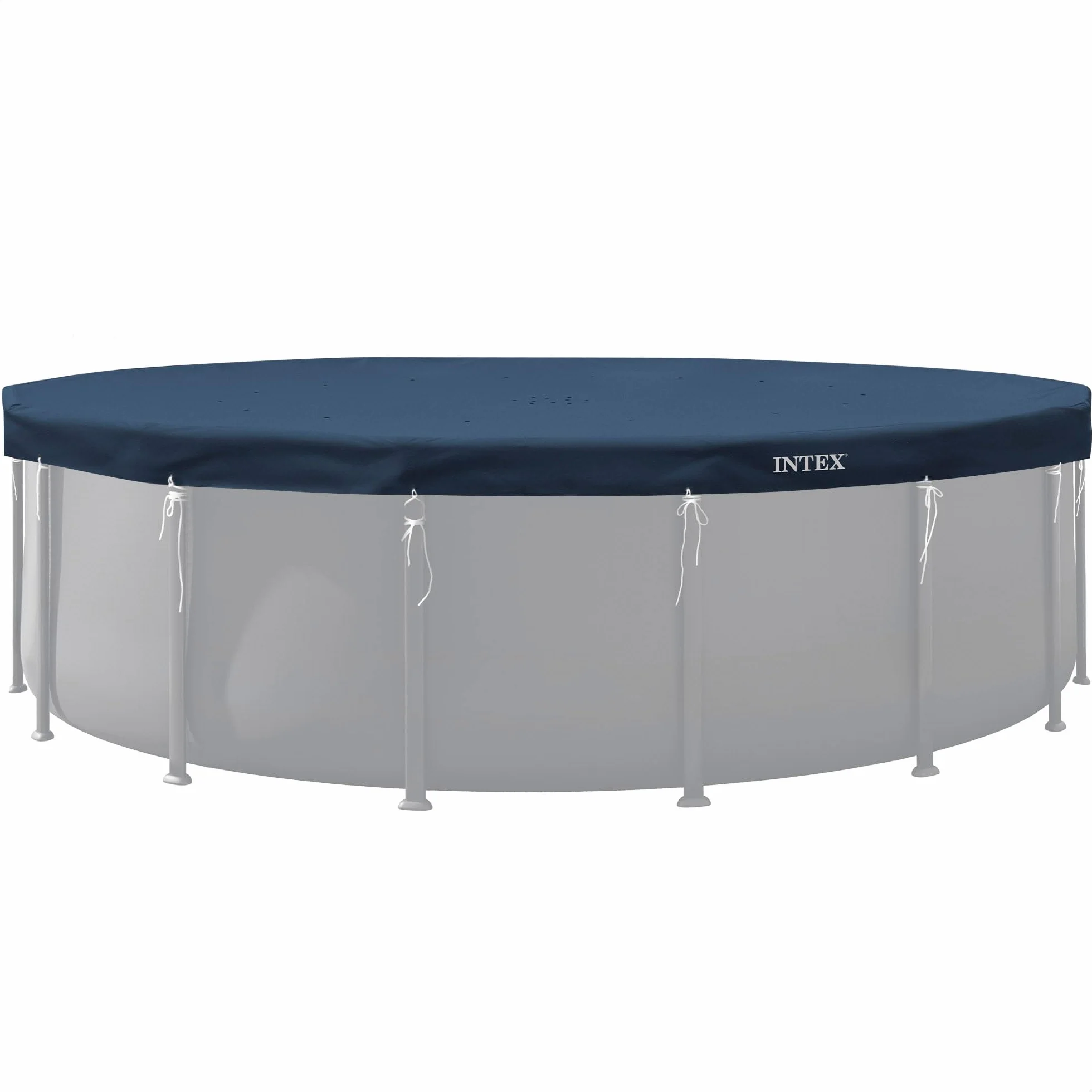Intex Cobertor Piscina Redonda 5,49 m Azul Oscuro Funda Protectora Circular con Cordón y Drenaje 58016