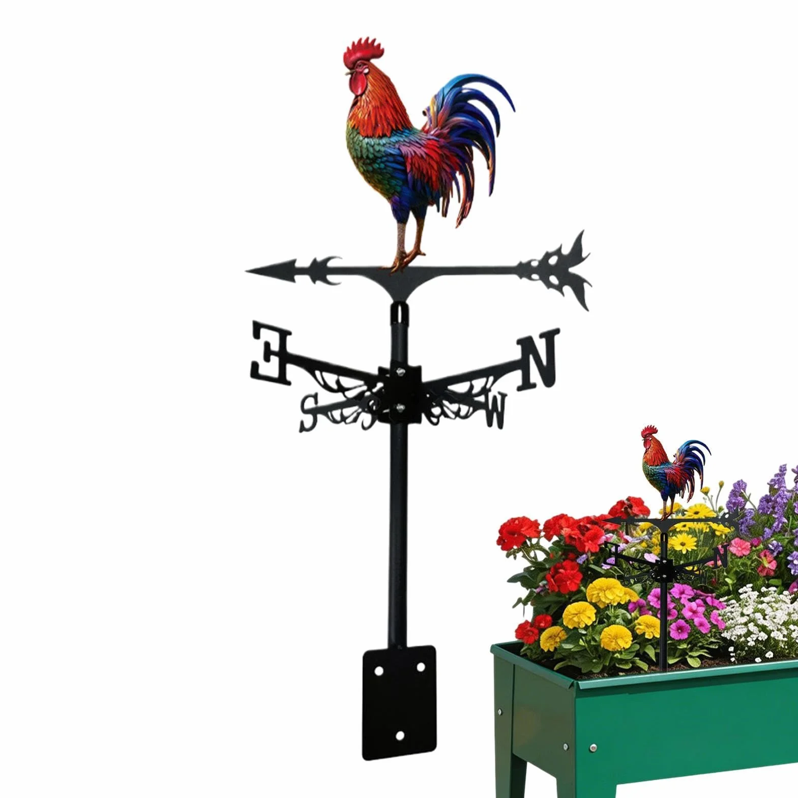 Veletas de hierro para montaje en techo decoración de patio gallo viento exterior jardín