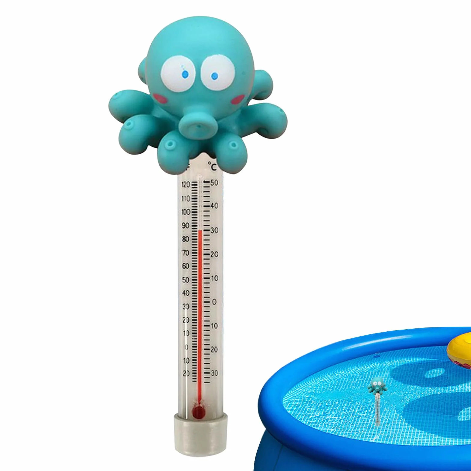 Termómetro flotante para piscinas con cuerda y diseño de animales