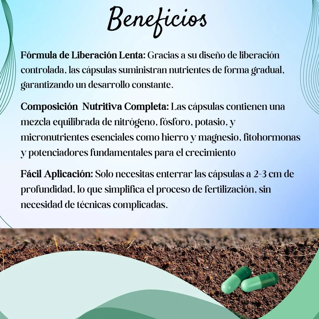 Natur Cápsulas de Abono para Raíces, Potenciador del Crecimiento, 50 Pastillas