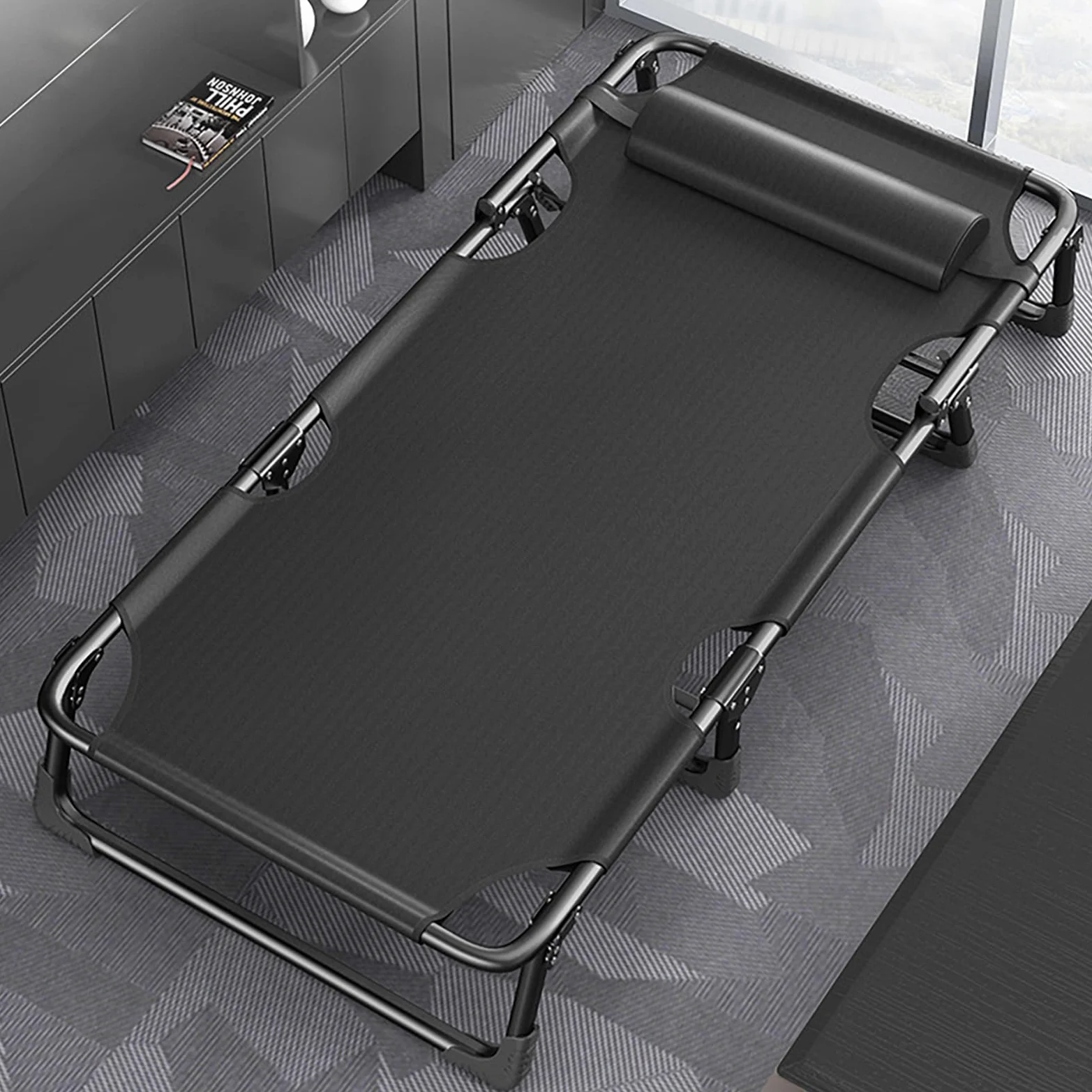 HUHJYUGE Tumbona Playa Plegable, Tumbona Reclinable Exterior Gravedad Cero, Hamaca Silla de Camping Plegable con Reposacabezas y Respaldo Ajustable, para Jardín Piscina Terraza