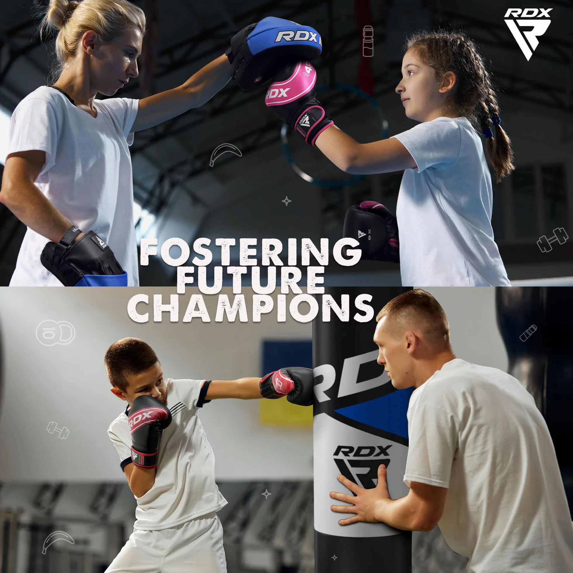 RDX Guantes de Boxeo Niños Cuero Maya Hide 6oz 4oz Entrenamiento Muay Thai