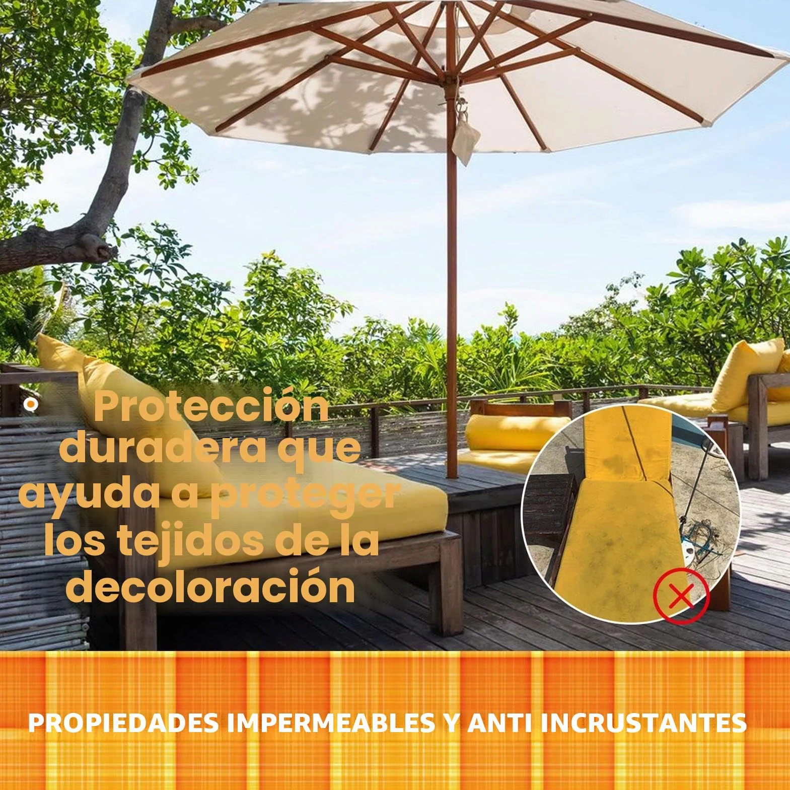 Protector de tela impermeable UV para muebles tapicería 100 ml paquete de 2