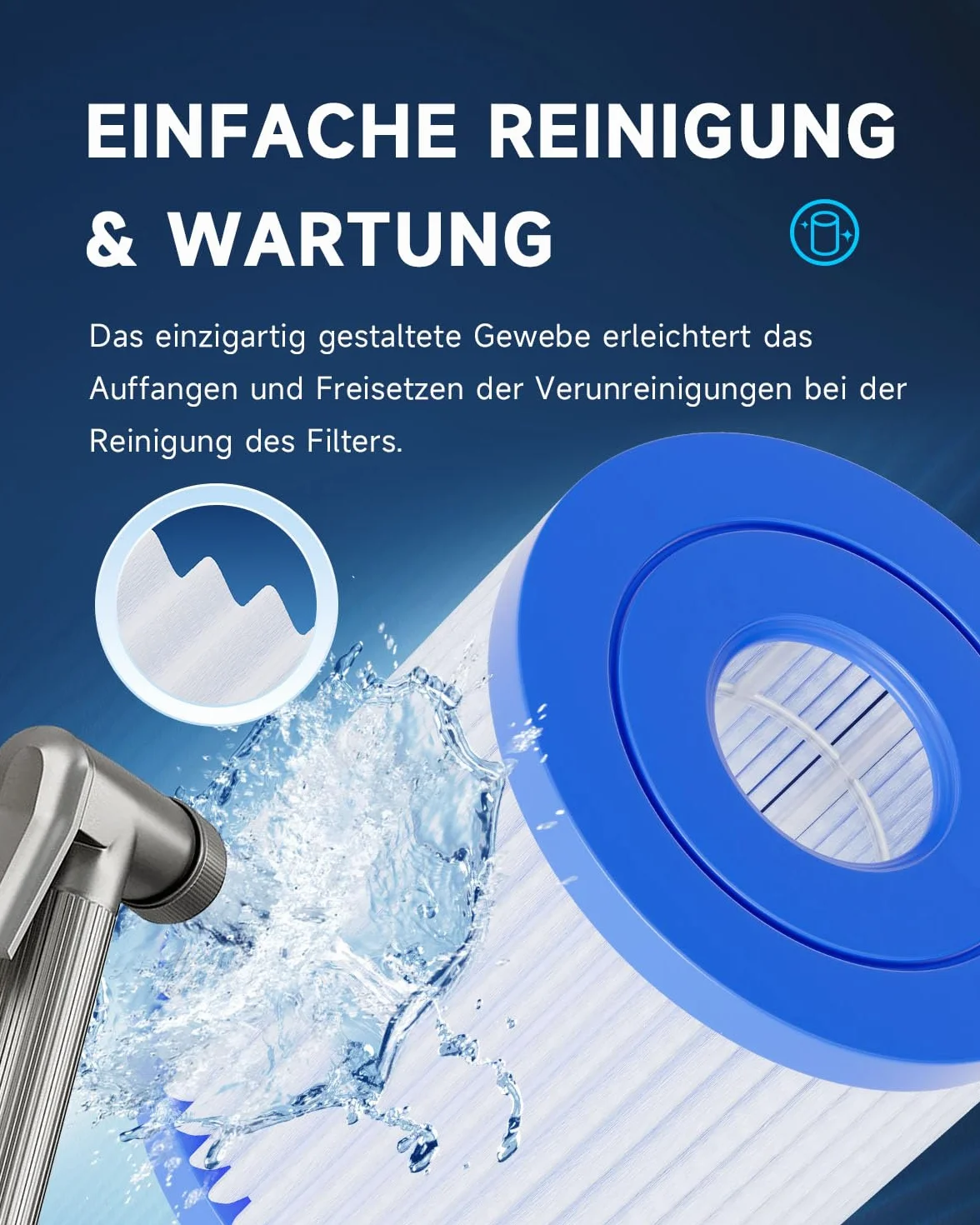 AQUALTRA Cartucho de Repuesto para Filtro de Piscina 29007E Tipo H, 330 GPH, 102mm x 92mm, 8 Piezas