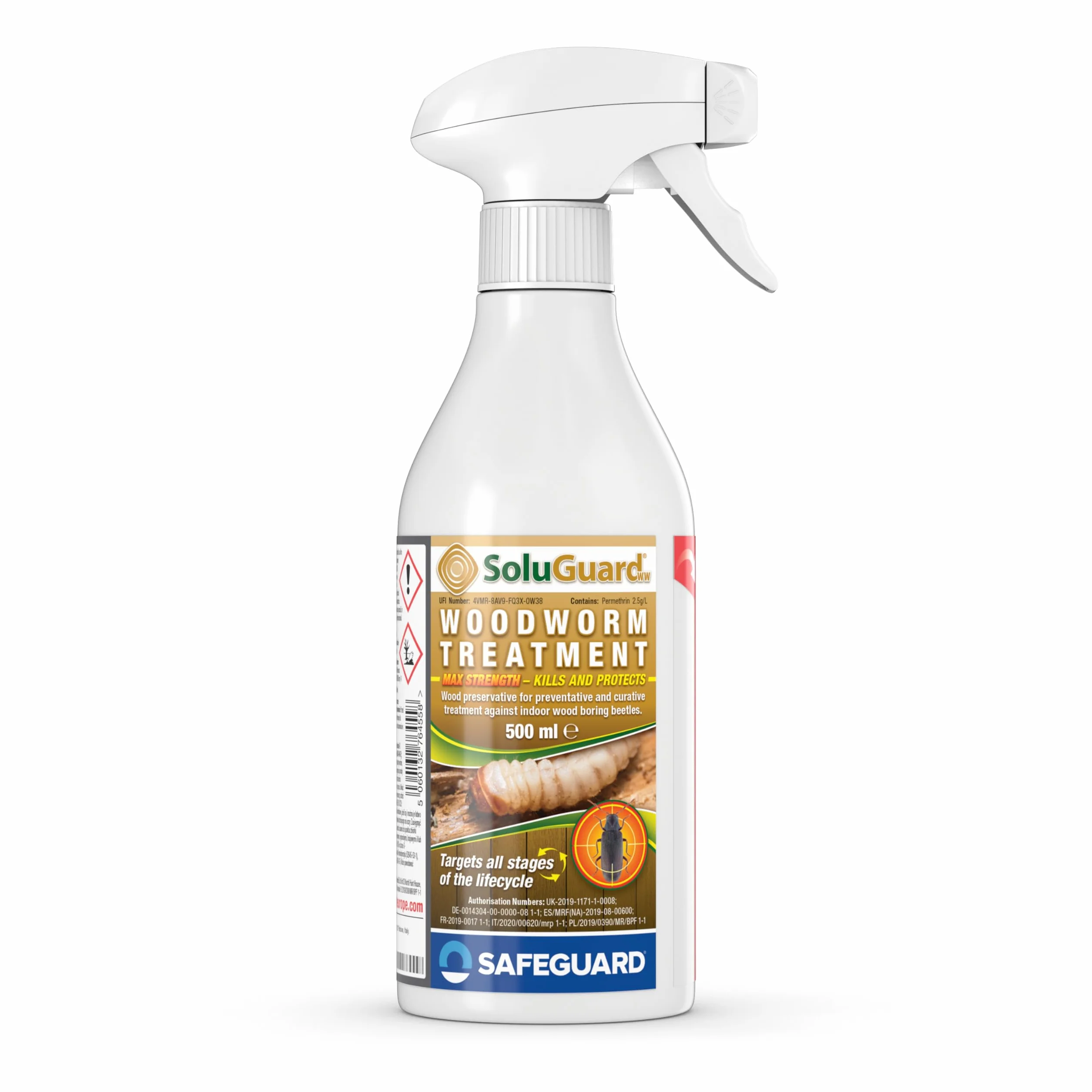 Soluguard Solución Anticarcoma 500ml Tratamiento Preventivo Curativo Termita Carcoma Escarabajos Perforadores Insectos Xilófagos