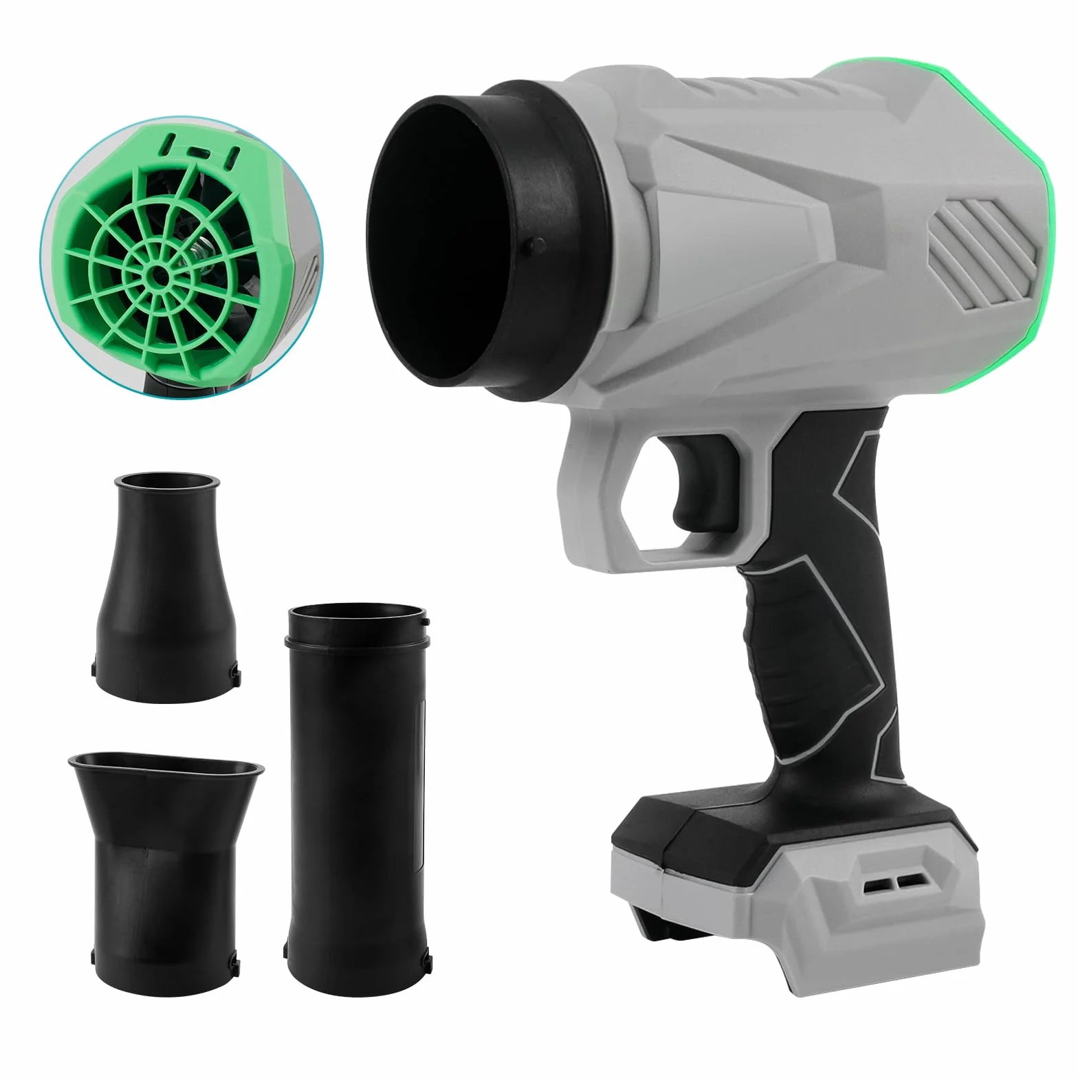 Soplador de hojas con batería para Makita, motor de 500.000 rpm, limpiador de polvo ligero con velocidad ajustable, flujo de aire de 215 km/h, soplador de hojas eléctrico para soplar nieve, secar