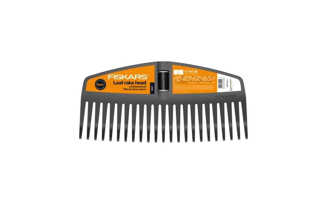 Fiskars Cabezal de Rastrillo 23 Dientes 42 cm Plástico Negro Solid