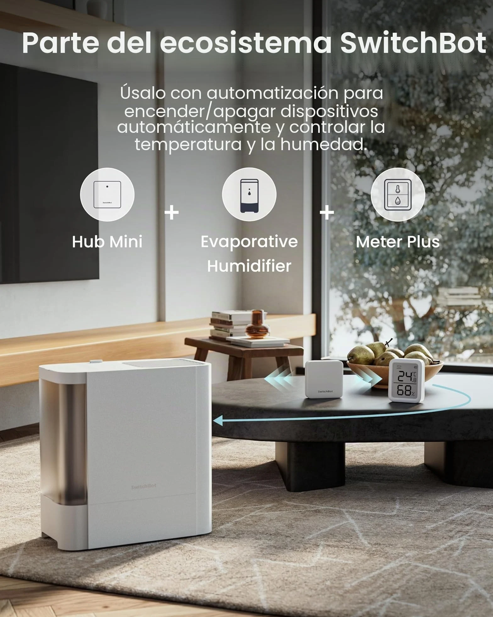 SwitchBot Termómetro Higrómetro Interior Sensor Temperatura Humedad Bluetooth 3 Pulgadas Juego 3
