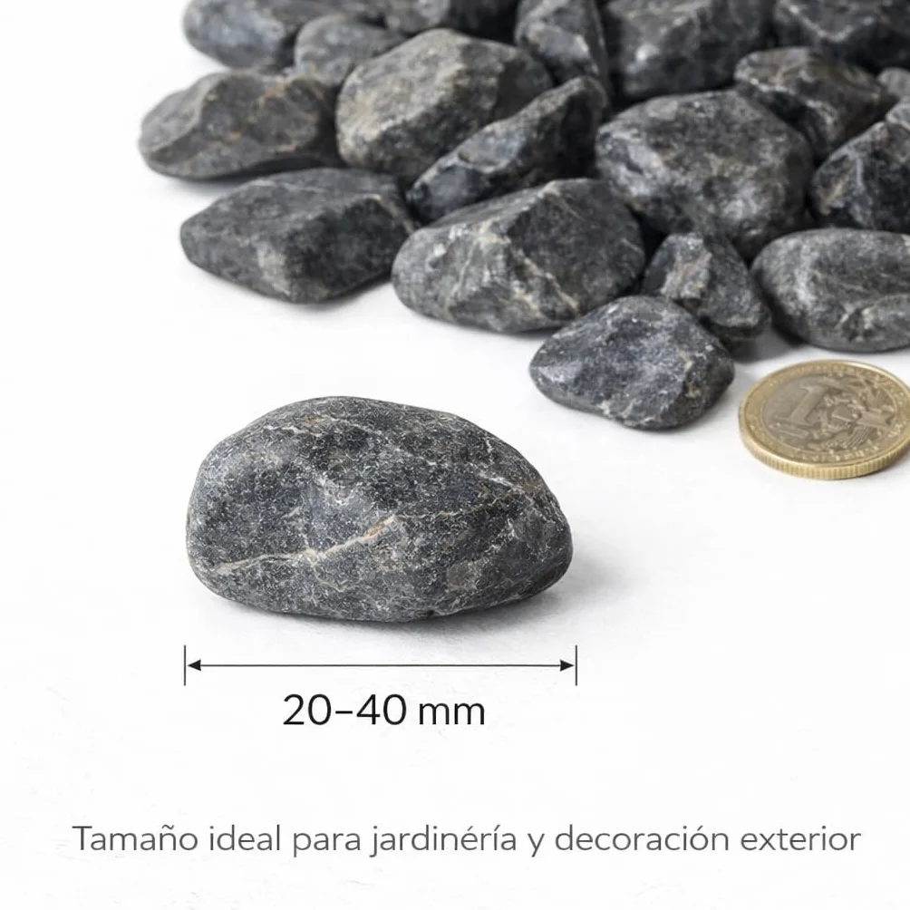 Vegara Stone Canto rodado Decorativo Negro Puro 20/40MM