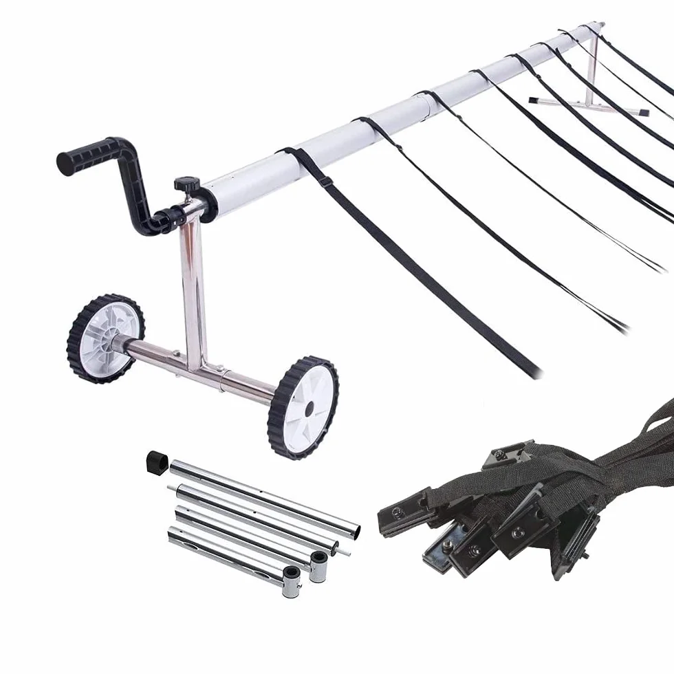 PisciHogar Enrollador Manta Térmica Thermal Lux 5.2 Cobertor Solar Piscina Ajustable 5.2m Ancho