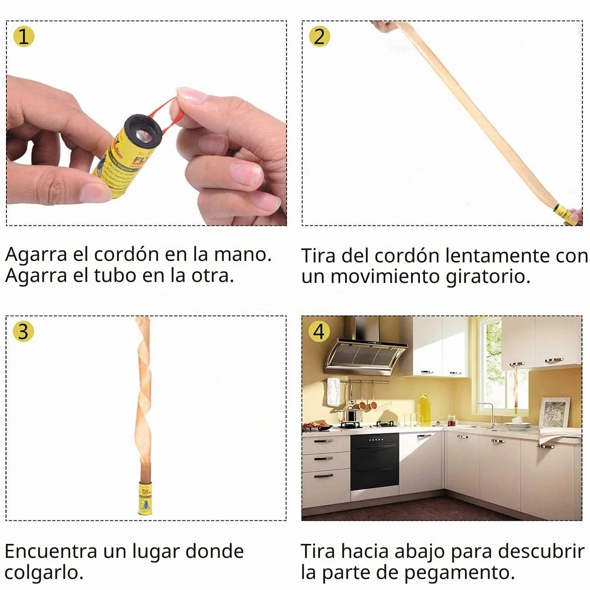 Atrapa Moscas Adhesivo Trampa 16 Rollos Tiras Atrapamoscas No Tóxico