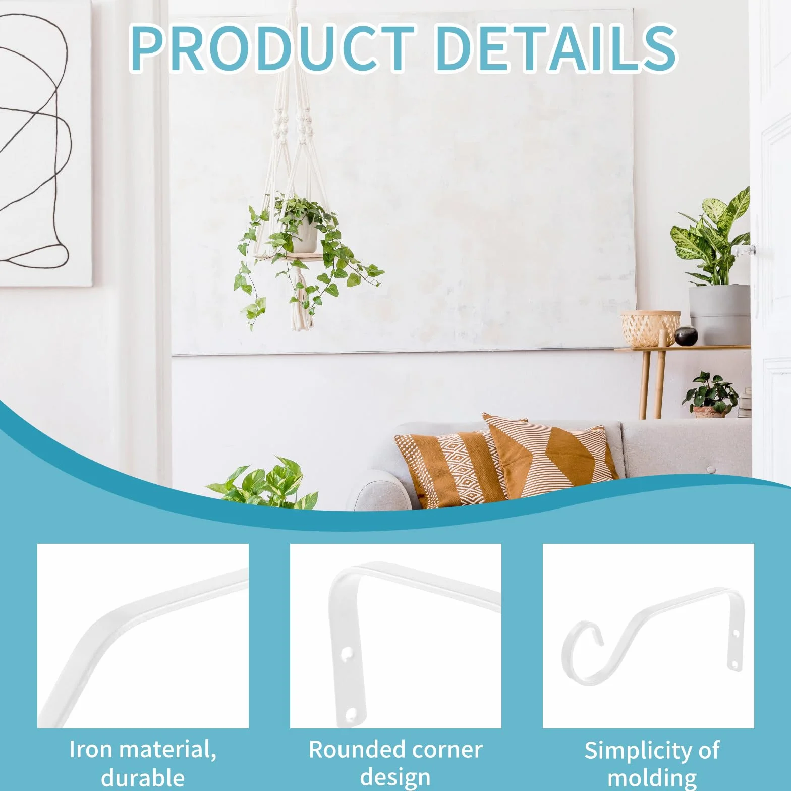 Soporte para Plantas Colgantes, 2 Piezas, Soporte de Cesta Colgante para Exterior