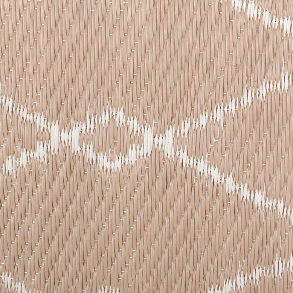 LOLAhome Alfombra jardín Rombos Zante Polipropileno Trenzado Beige 90x150 cm