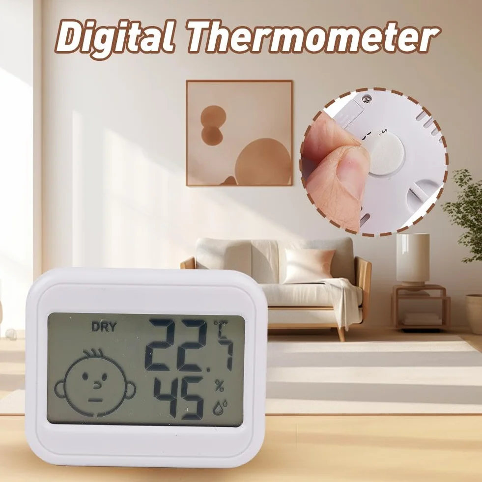 Termómetro digital higrómetro para interiores con pantalla LCD, medidor de temperatura y humedad