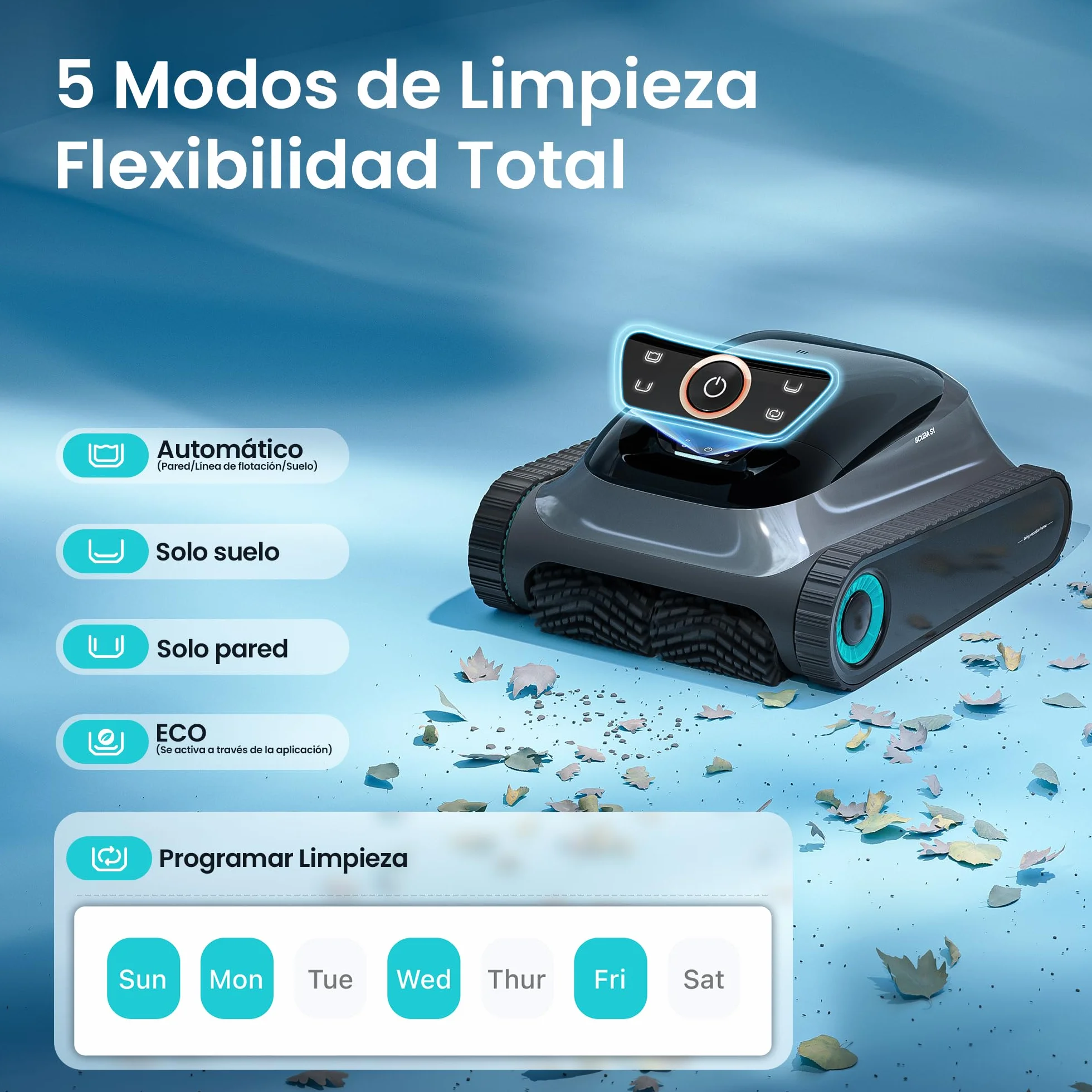 Aiper Scuba S1 Robot Piscina, 270 Min Autonomía, Limpieza Fondo/Paredes/Línea Agua, Navegación Inteligente 11 Sensores, Control App