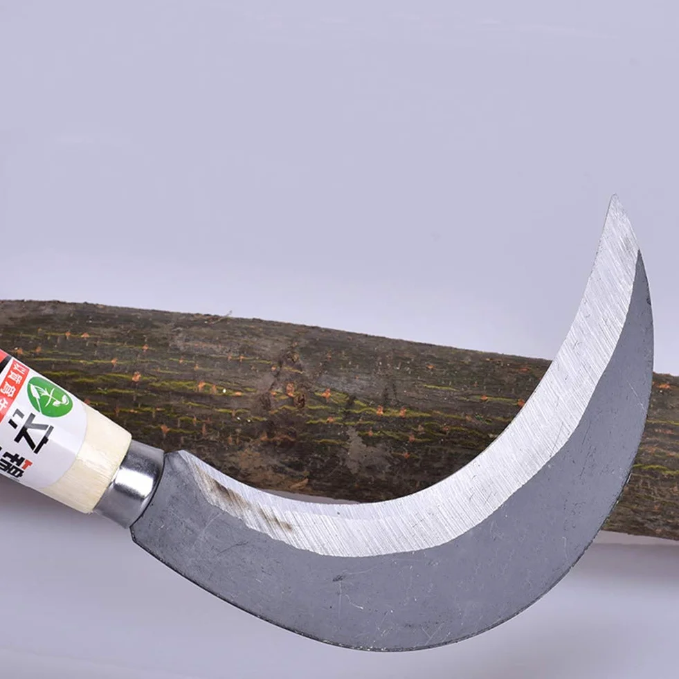 Hoz de Acero Japonesa para Jardinería con Mango de Madera