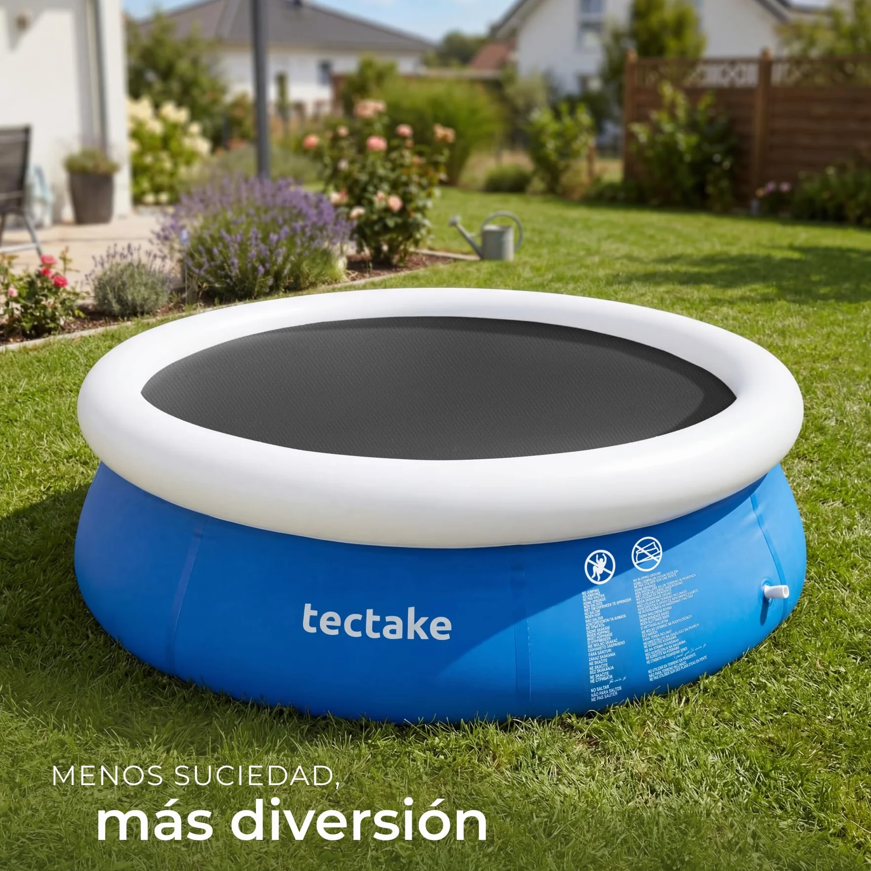 tectake® Manta Solar Piscina Redonda Flotante Recortable 110 µm 250 x 250 x 1 cm Negro