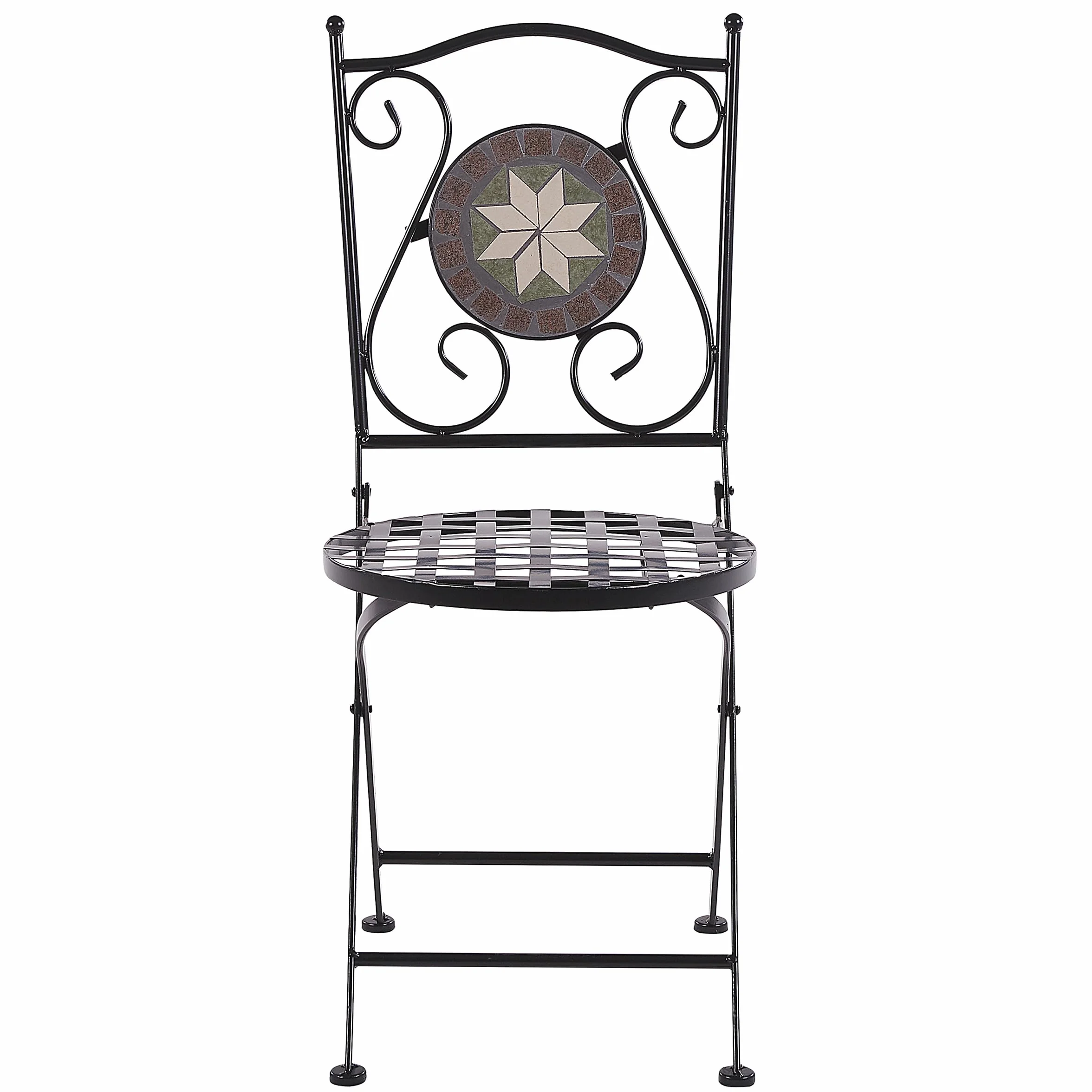 Beliani Cariati Conjunto de balcón 2 plazas Metal Negro Plegables