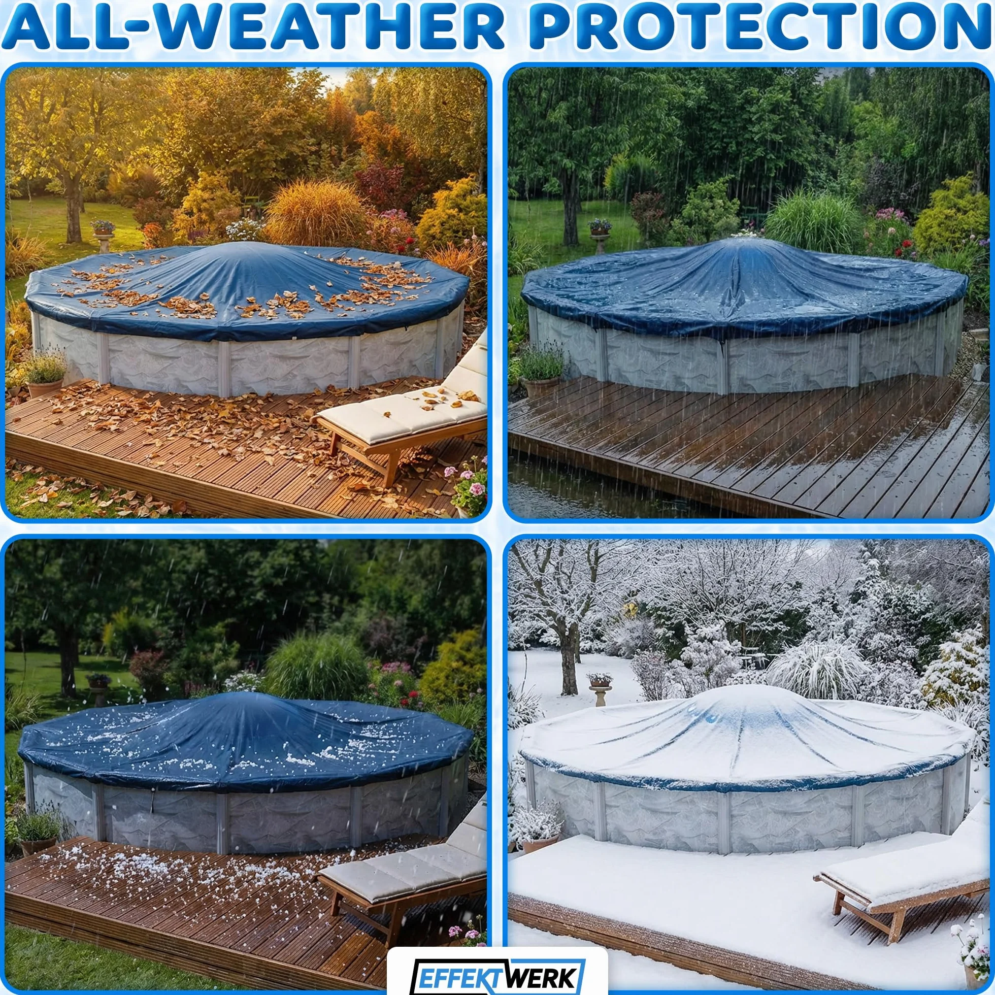 Globo de Aire Inflable Gigante de 3m para Piscina en Invierno con Cuerda de 5m, Parches y Tapa de Válvula