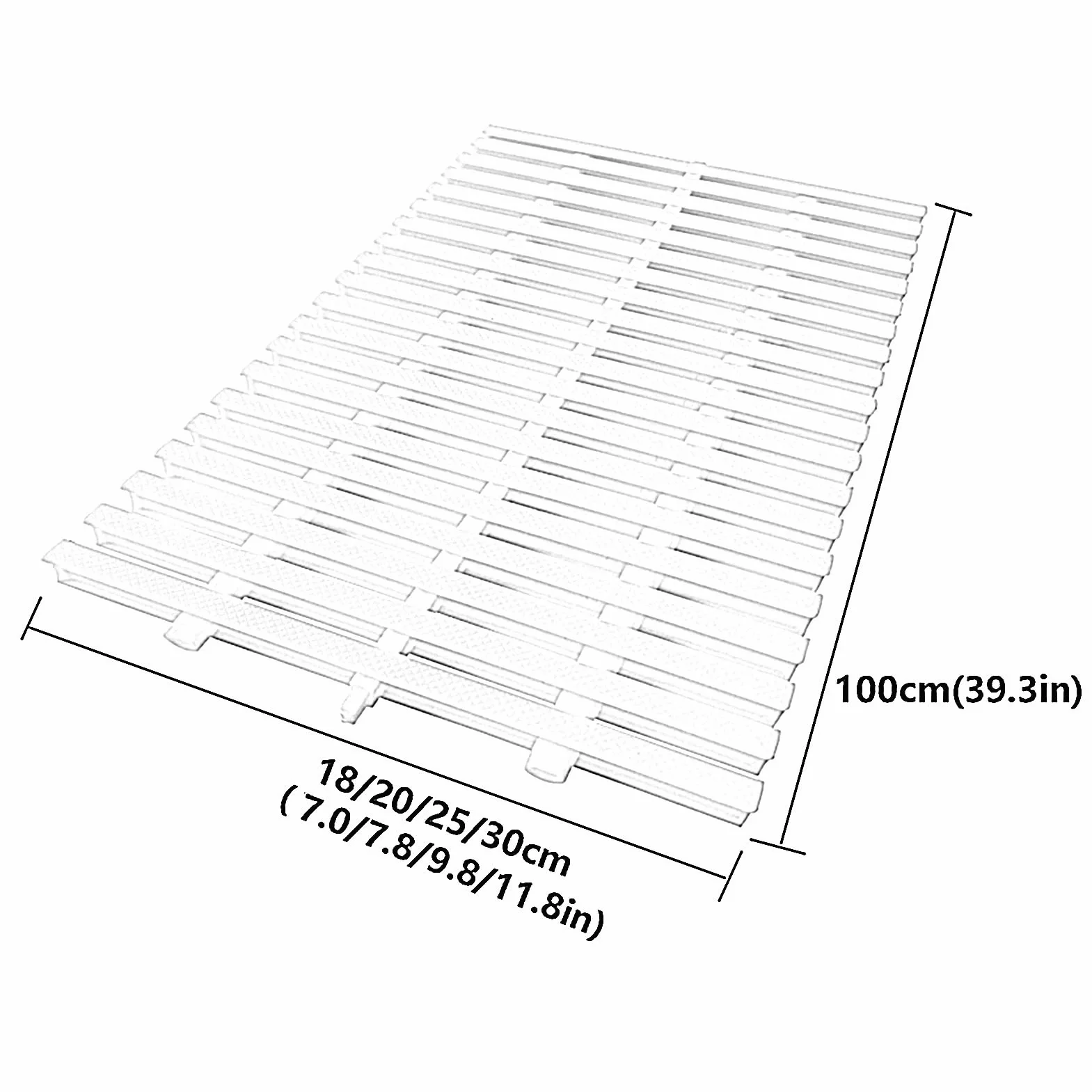 Rejilla de Desbordamiento de Drenaje de Piscina Plástica Rectangular 7.8x39.3in