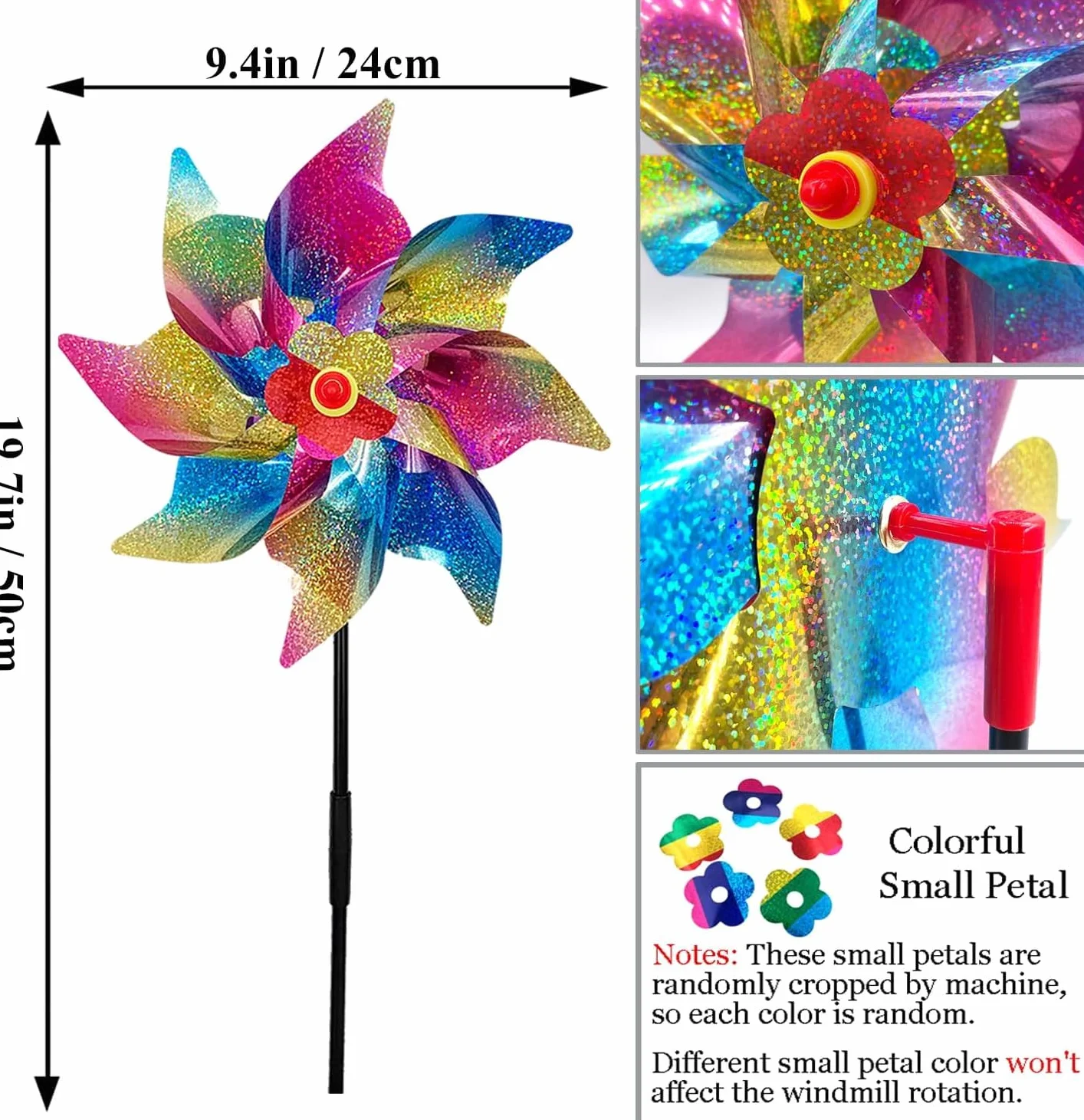 Molinillos de Viento Repelentes de Pájaros Reflectantes para Jardín, Patio, Balcón Decoración