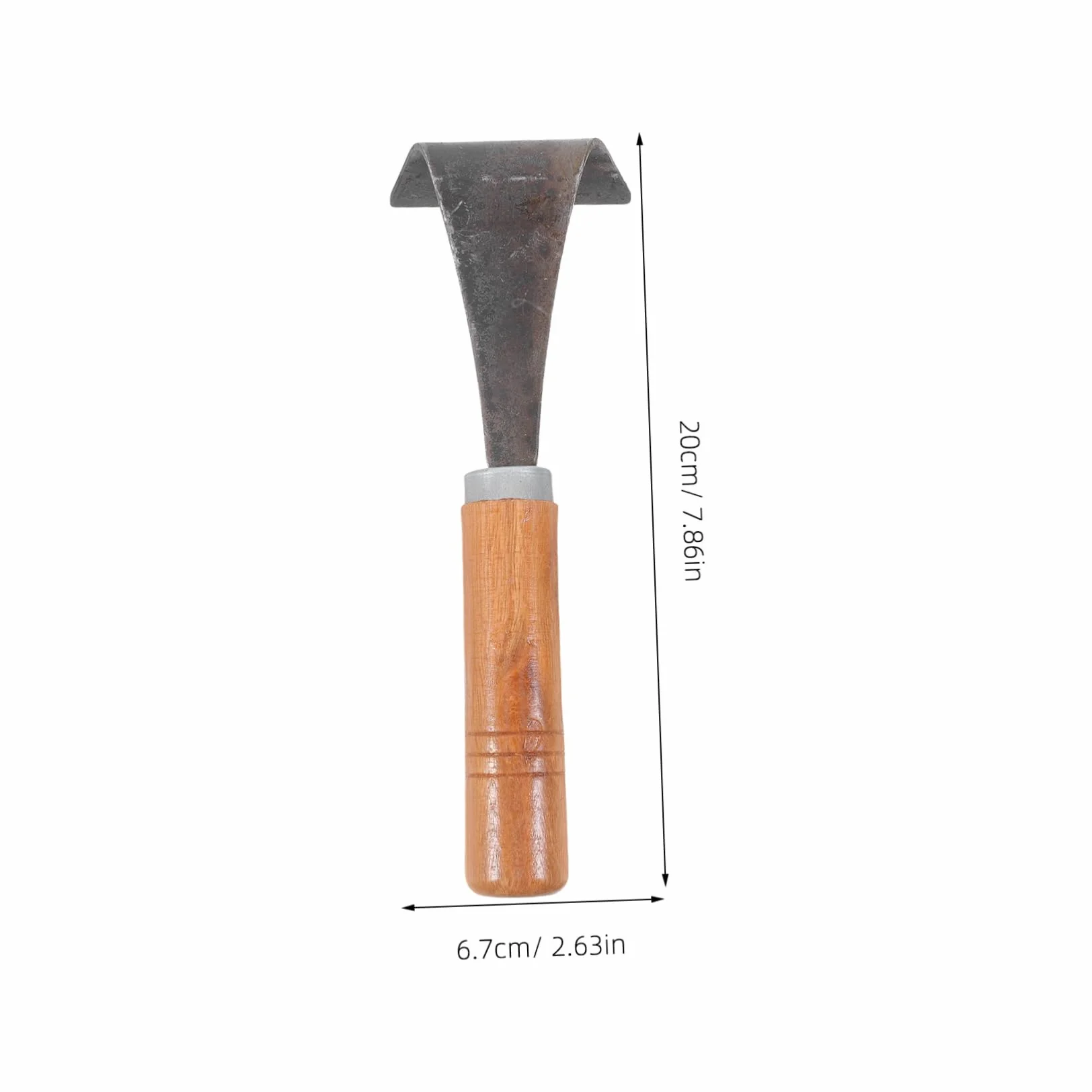 Kisangel Raspador de Corteza de Árbol de Acero Mango Ergonómico de Madera, Herramienta Práctica para Cortar Corteza y Uso en Deshierbe y Plantación de Verduras