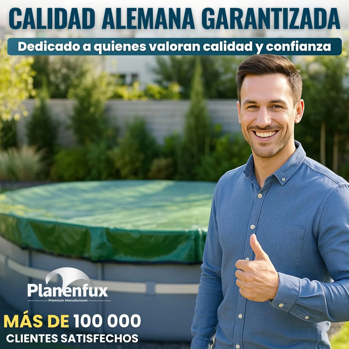 Planenfux® Cobertor de Invierno Redondo para Piscinas Ø 366 cm PE 200g/m² UV-Resistente Lona Solar