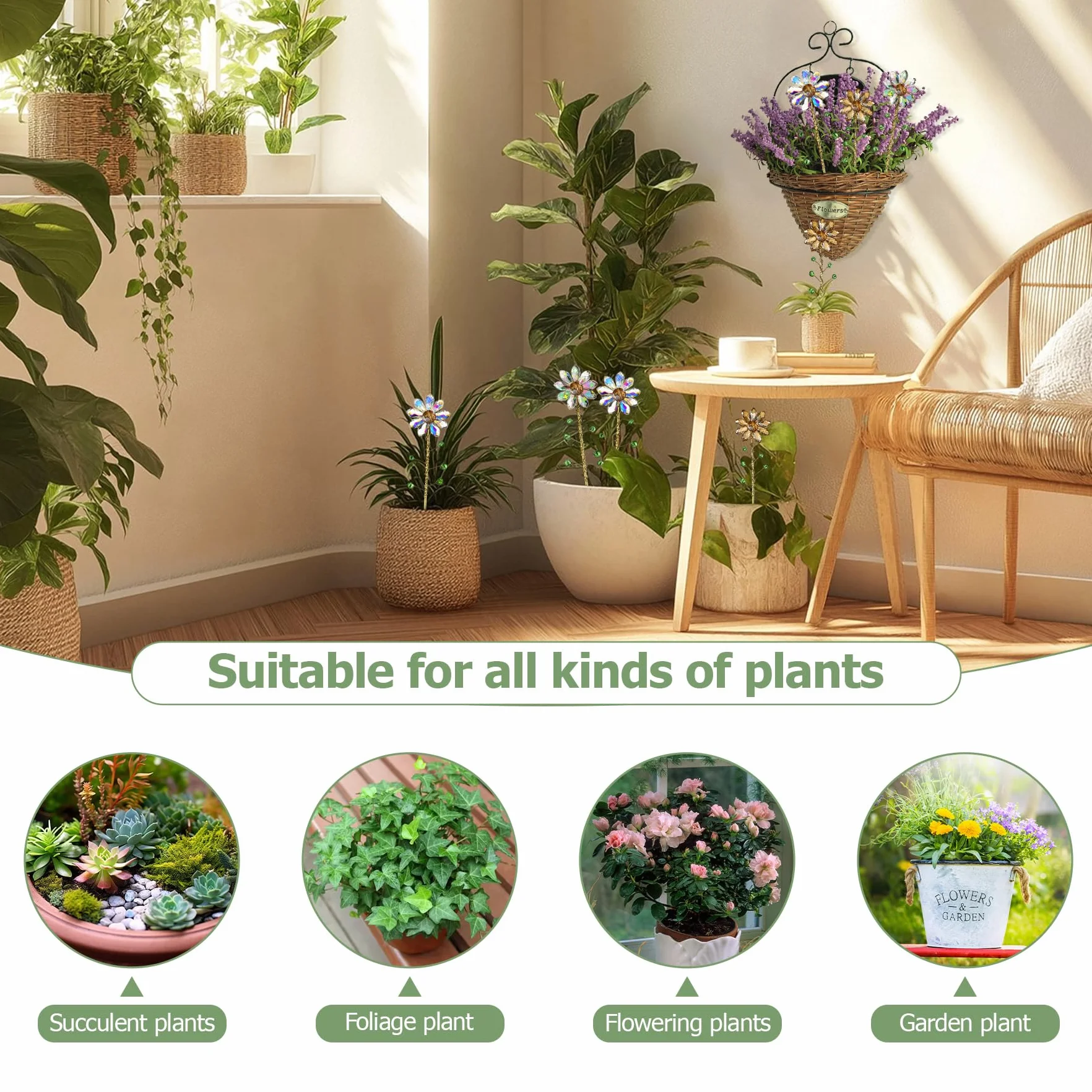 VEEKAY Atrapasoles de Cristal Colgante Suncatcher para Ventanas y Jardines
