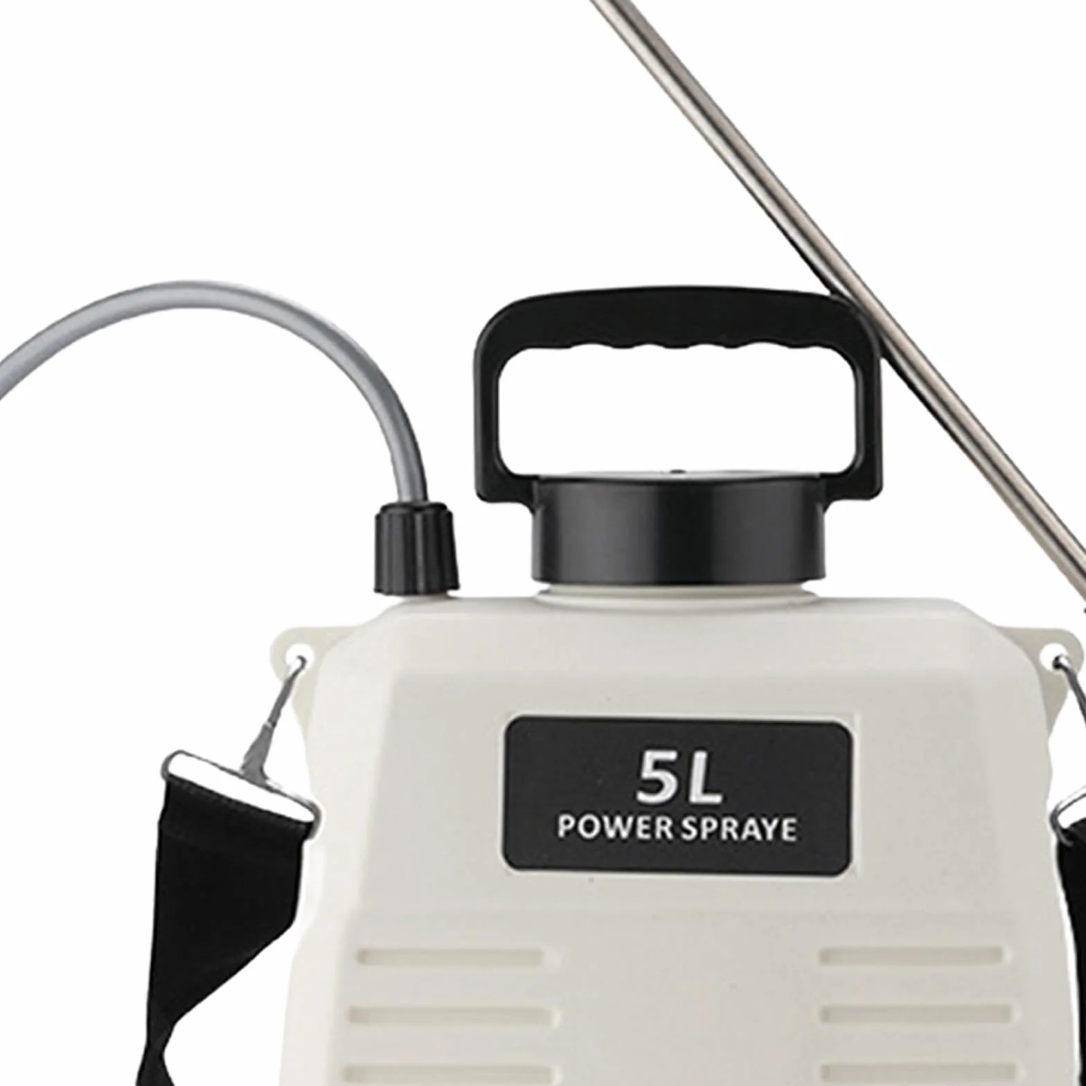 Pulverizador Eléctrico con 3 Boquillas de Niebla, Correa para El Hombro Y Varillas Telescópicas para Riego Exterior, 5L Blanco