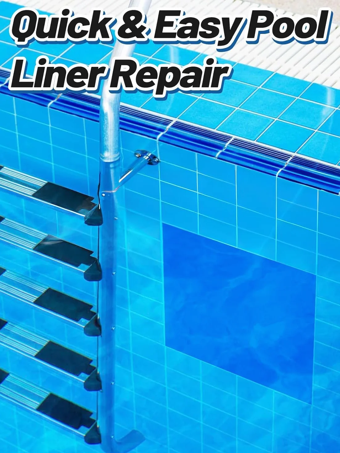 Parches Piscina Autoadhesivos Reparación 2.8FT x 2FT Impermeables PVC Pool Liner Patch