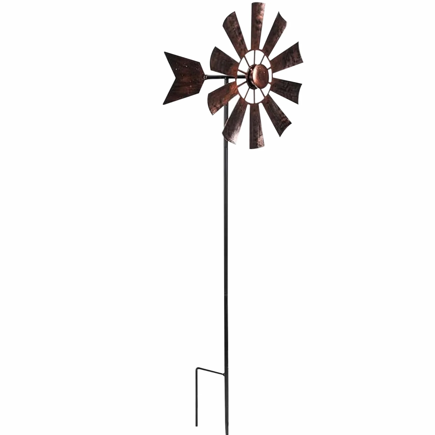 Molino de Viento para Patio, Spinner de Metal 28.7 x 9.5 Pulgadas, Escultura de Jardín Vintage Impermeable
