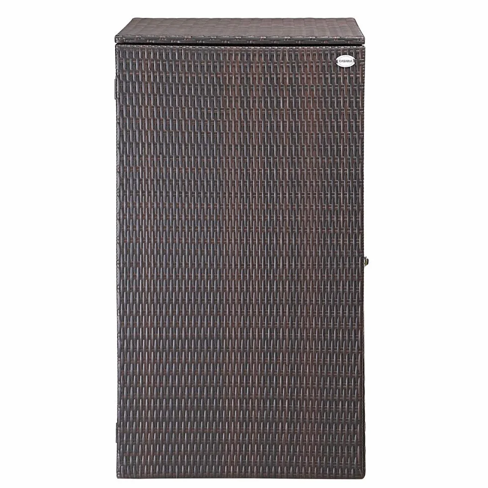 Casaria Cobertizo para Contenedor de Basura 240L Poliratán 115x65x80cm Marrón Exterior