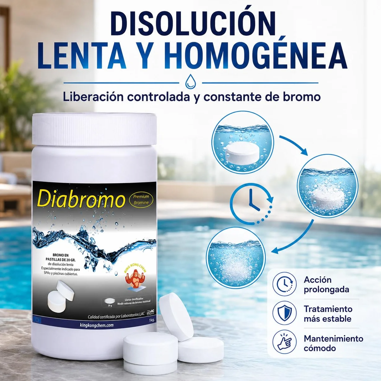 Diabromo 1 kg - Bromo Desinfectante para SPA y Piscinas Cubiertas