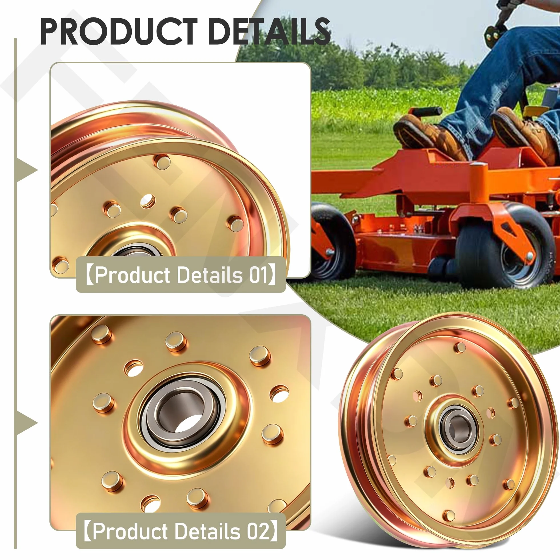 88663 - Polea tensora de repuesto compatible con cortacésped Bush Hog MTH600, RDTH72 – 5-3/4 pulgadas de diámetro; orificio de 5/8 pulgadas; ranura de correa de 1-1/16 pulgadas
