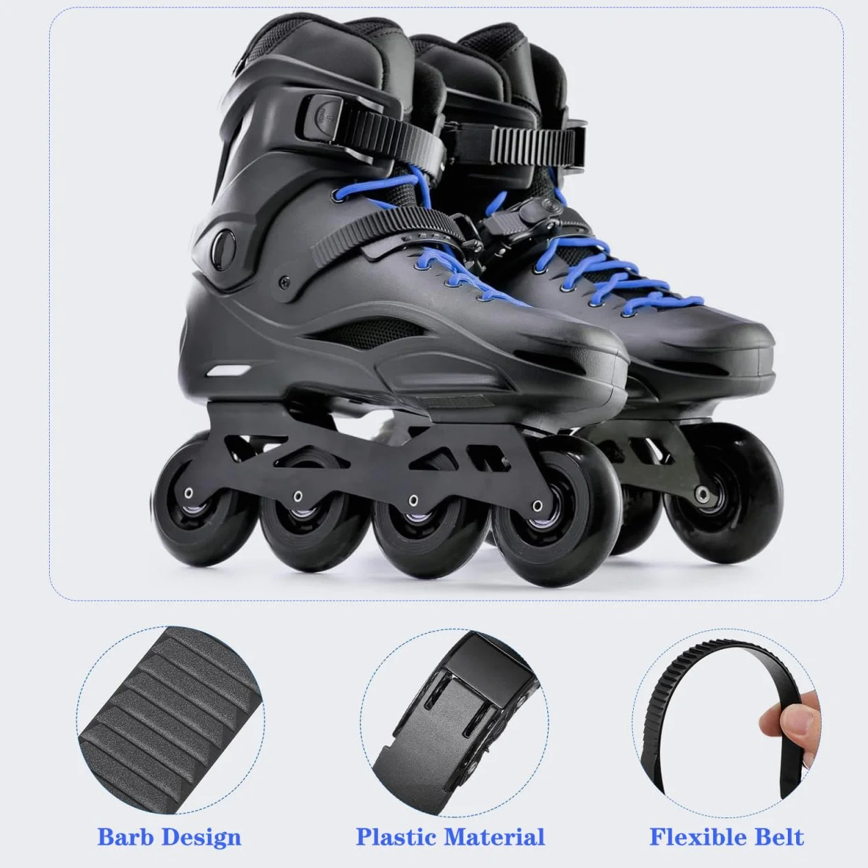 BESPORTBLE Juego de 2 hebillas de repuesto para patines en línea, hebilla ajustable con tornillos
