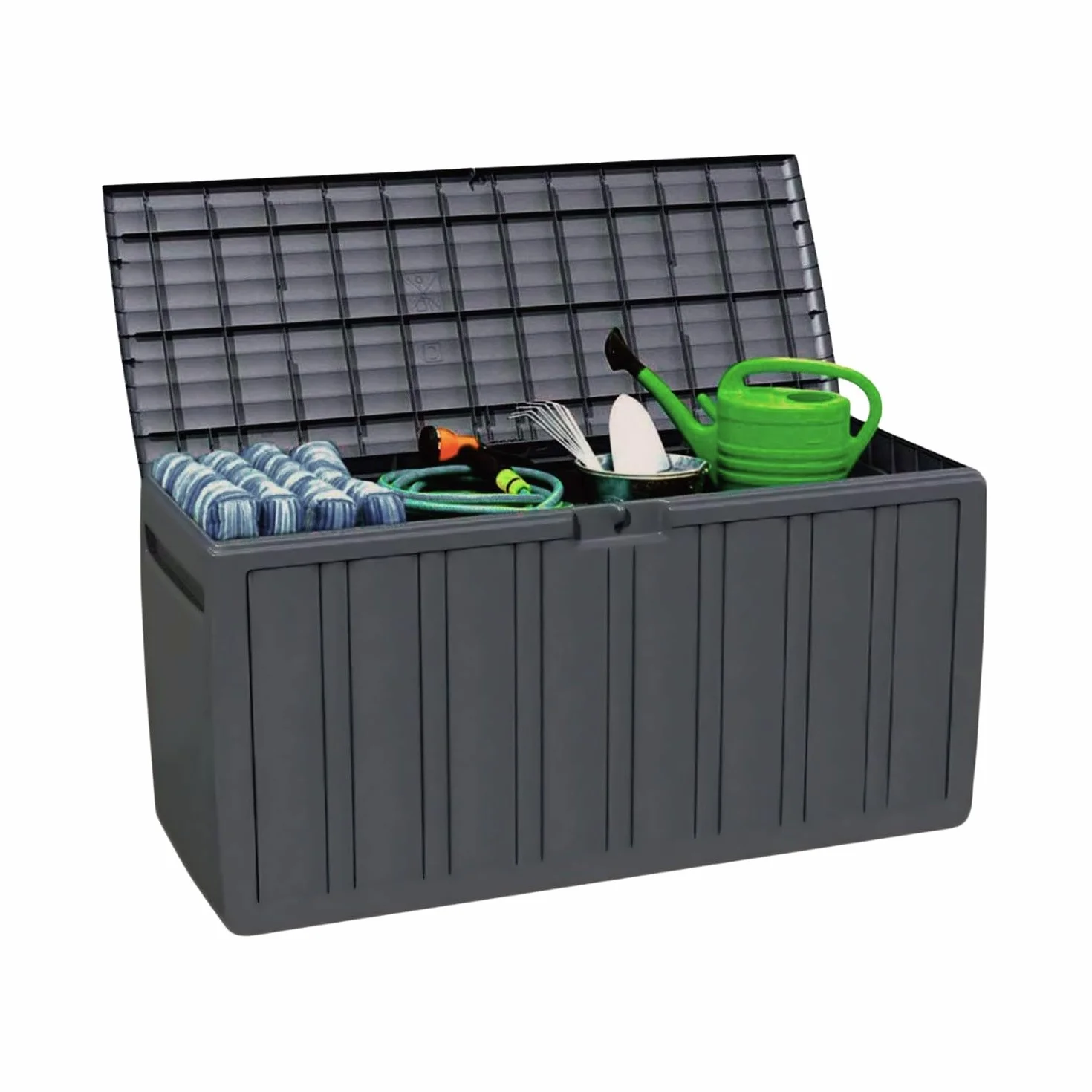 Baúl Exterior de Resina Gris GH91 270 litros 117x45,5x57cm Impermeable