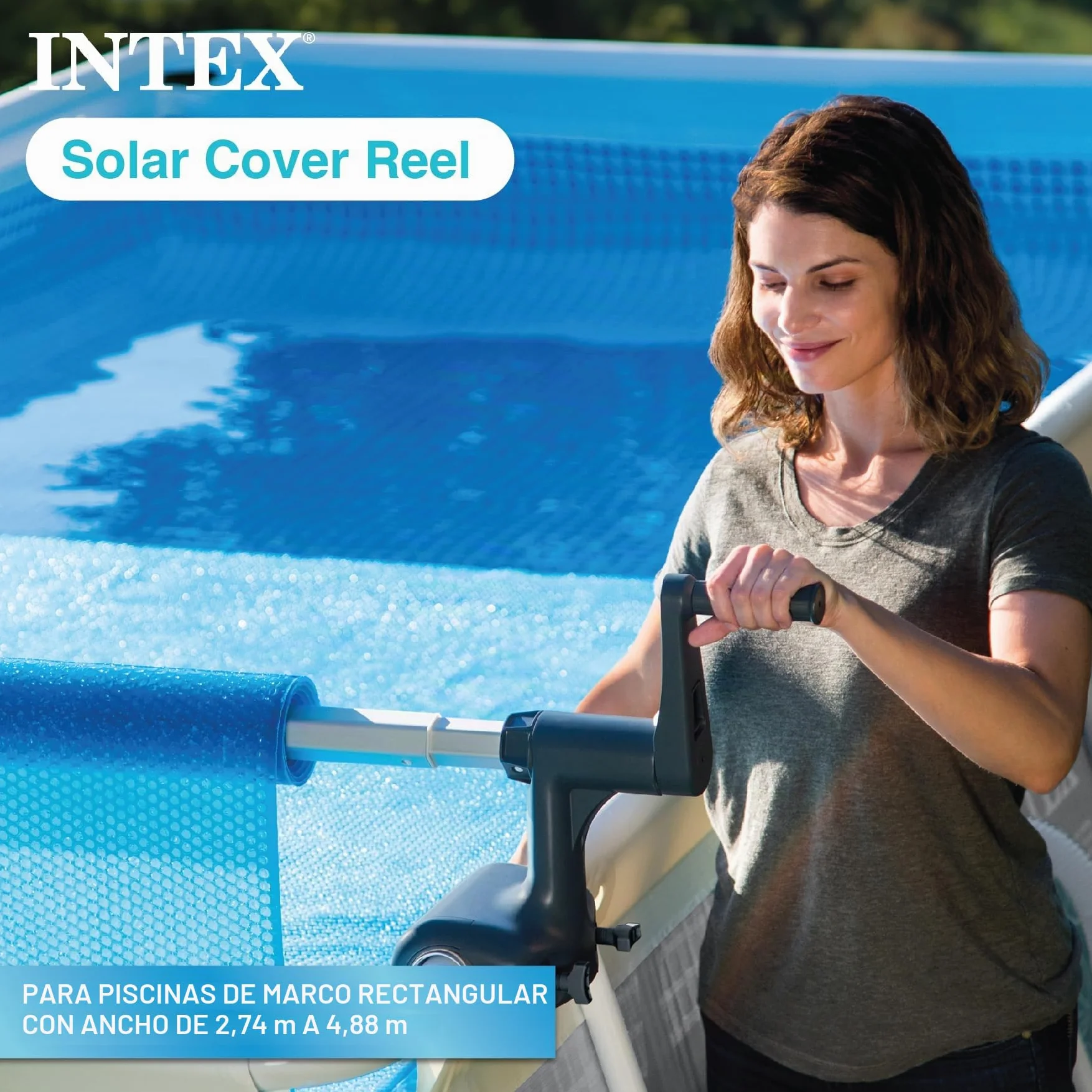 Intex 28051 Enrollador de Cobertor solar para piscinas