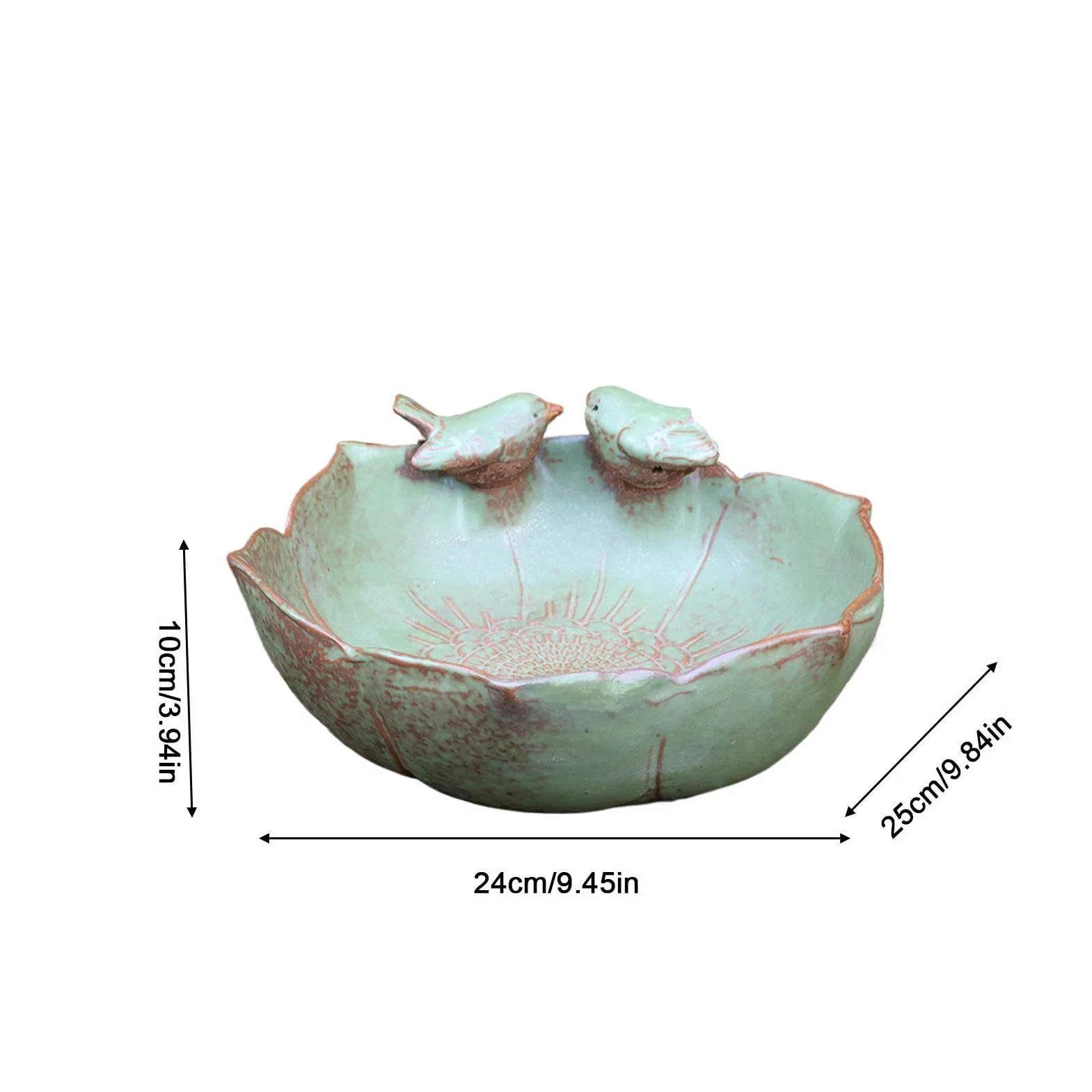 Bebedero para Aves de Suelo Gran Decorativo | Cuenco de Cerámica para Agua y Macetero Hidropónico para Jardín Interior Exterior, Patio, Balcón, Ventana, Terraza