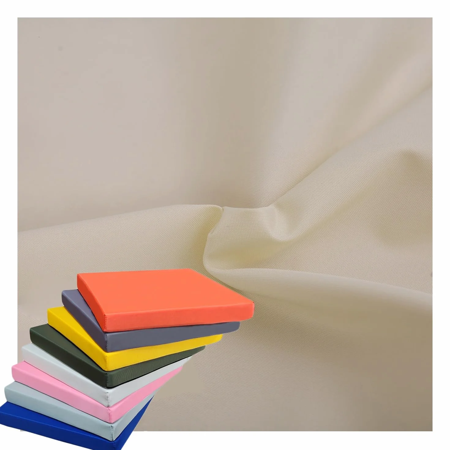 Funda De Cojín para Asiento De Patio Exteriores con Cremallera, a Prueba De Polvo, Beige 50x55x5cm