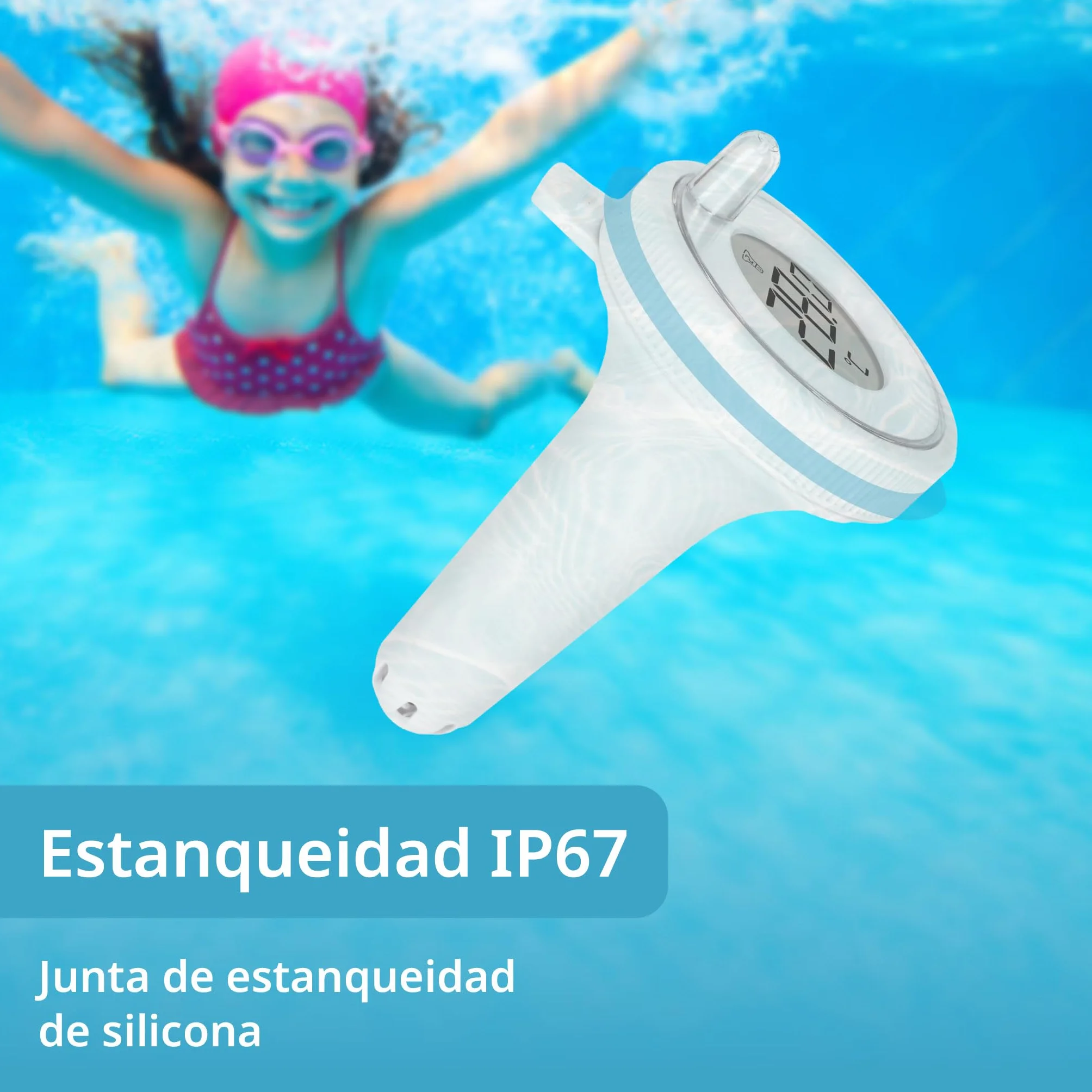 ADE Termómetro digital de piscina flotante con sensor exterior