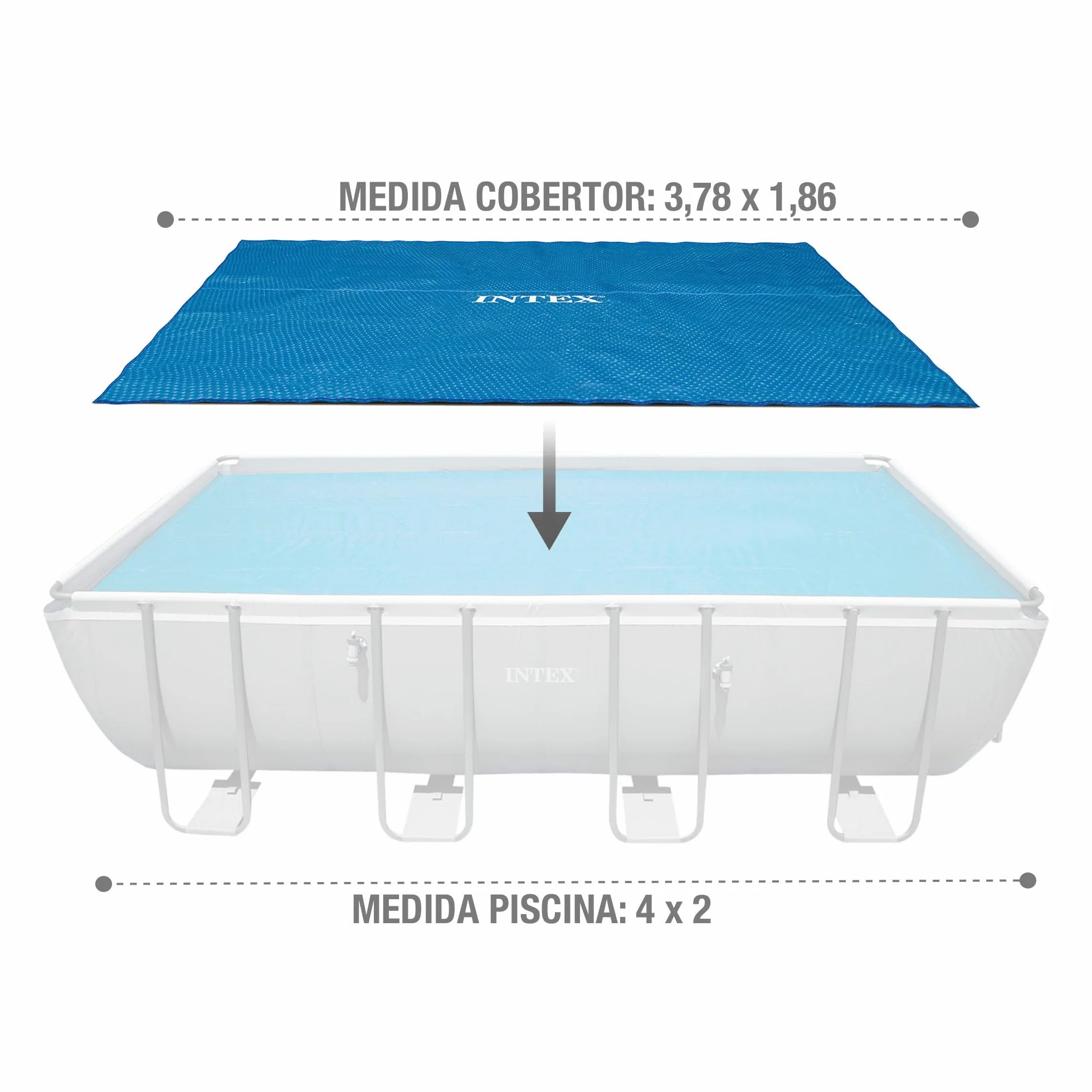 INTEX Cobertor piscina rectangular 400x200 cm solar protector agua calor