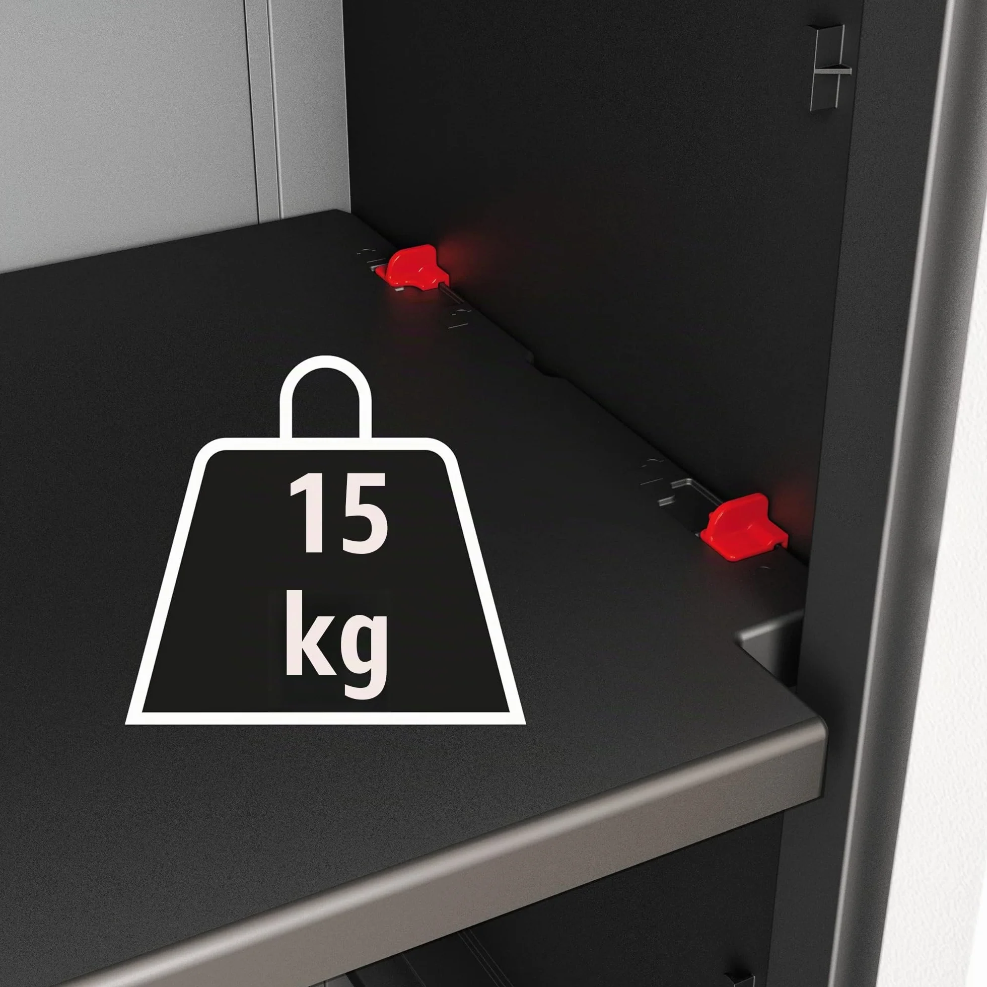 Keter Armario Detroit Bajo 182x65x45 cm Czarny Resina 2 Drzwi