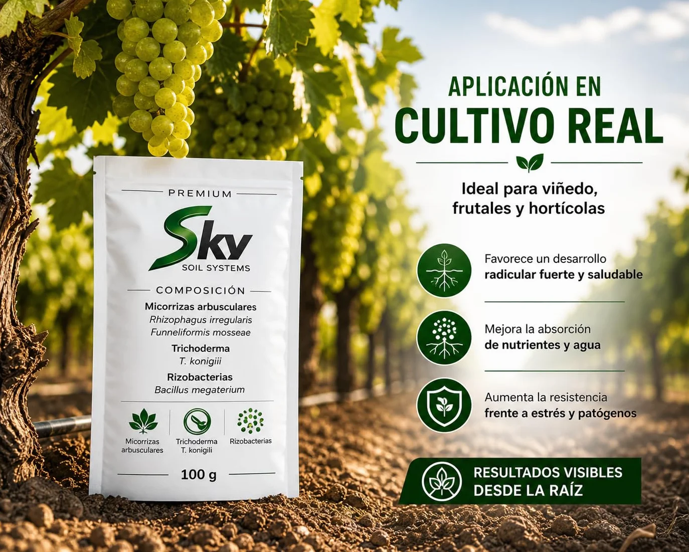 PREMIUM SOIL SYSTEM Micorrizas Arbusculares Trichoderma spp. Bacillus spp. Biofertilizante Estimulador de Raíces