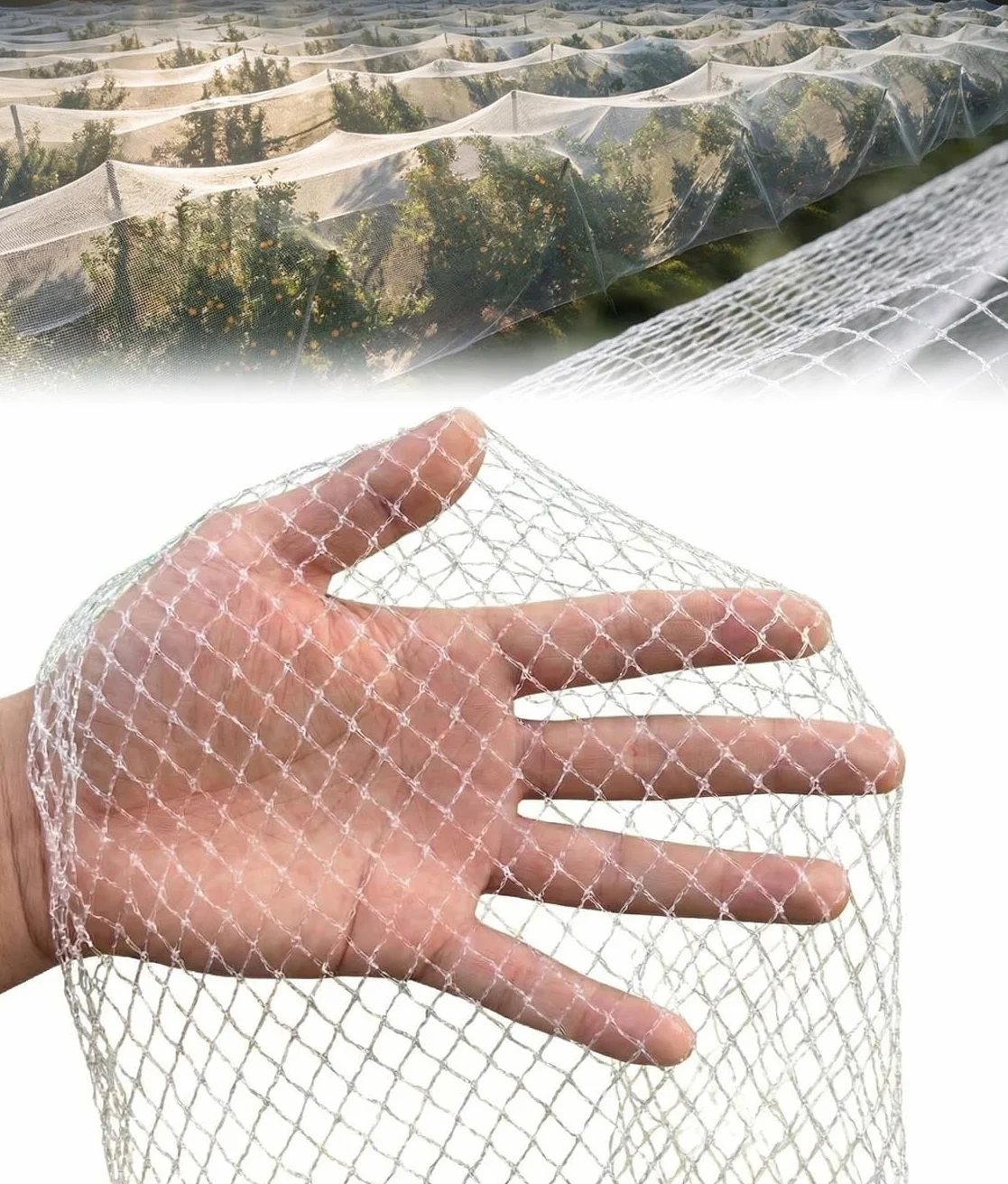 Malla Antipajaros Alta Resistencia, Antigranizo Malla 5 mm, Polietileno Red Antipalomas Antienvejecimiento para Árboles Frutales, Huertos, Flores(4 x 10m)