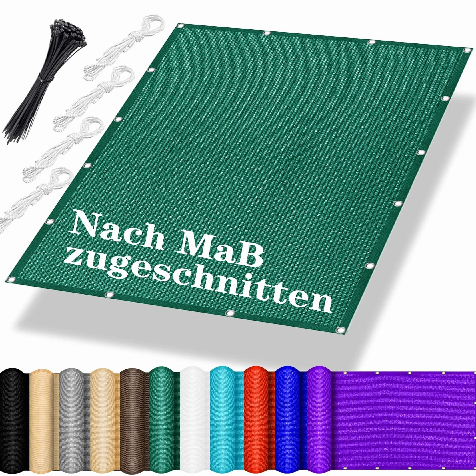 Toldos Exterior Terraza 130 x 390 cm, Tasa de Sombreado 90%,Transpirable,Resistente Al Desgarro, Malla Sombreo Red, Tela de Sombra, para Jardin, Patio, Piscina, Verde Oscuro