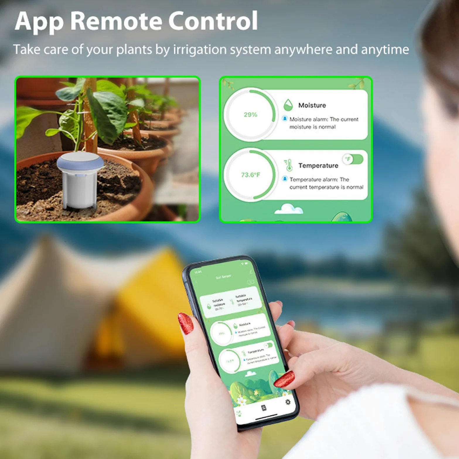 Haofy Sensor de Humedad de Temperatura del Suelo WiFi, Sensor de Humedad de Temperatura de Suelo Inteligente, Sensor de Suelo Inteligente WiFi, Monitoreo en Tiempo Real para Plantas,