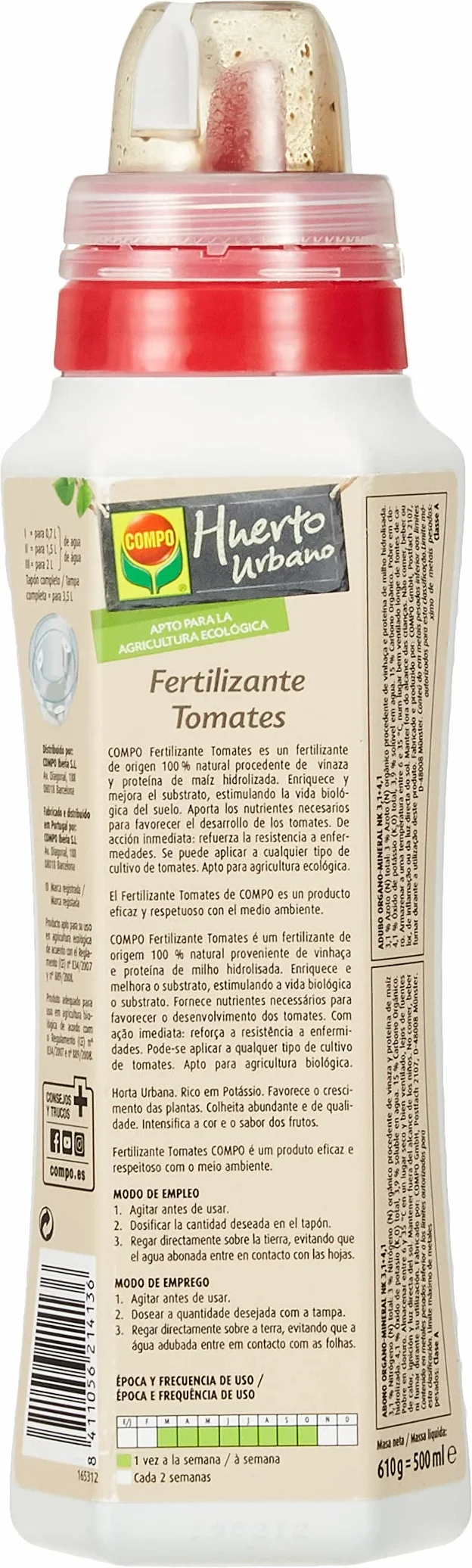 COMPO Fertilizante líquido para tomates, 500 ml