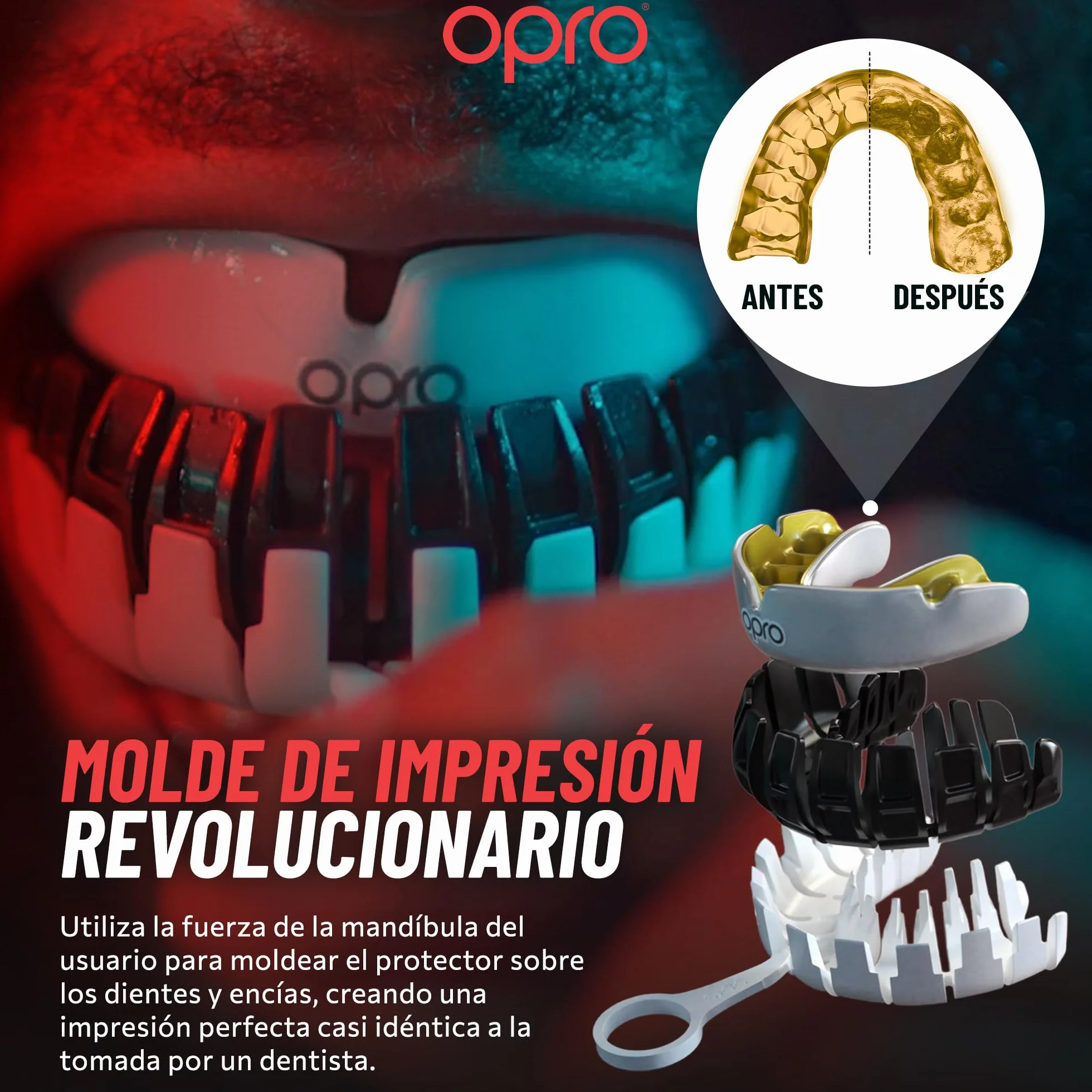 OPRO Protector Bucal Instant Custom-Fit para Boxeo MMA BJJ Rugby Hockey Autoajustable
